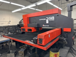 AMADA SHEET METAL FABRICATION SHOP AMADA VIPROS 358 KING AND PEGA 345 TURRET PUNCHES, 2 AMADA RG-80S CNC PRESS BRAKES