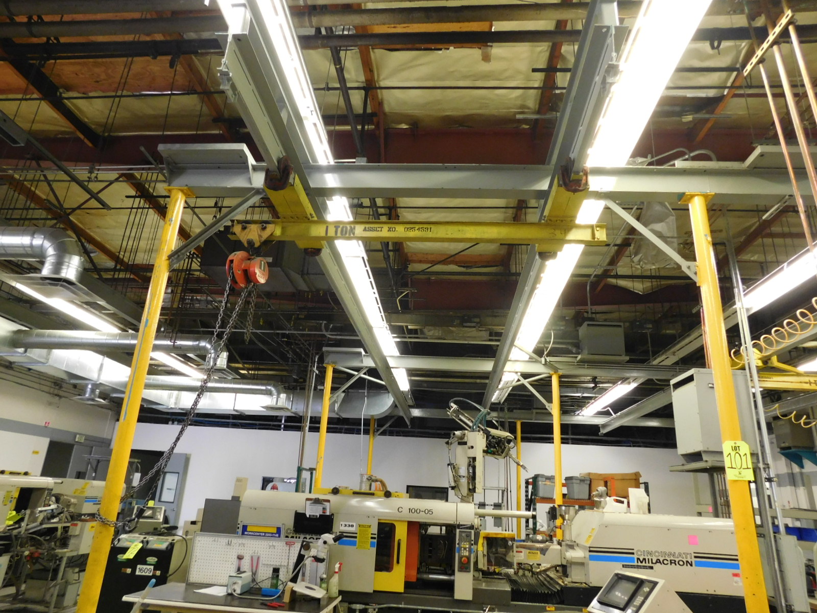 LOT OF (2) OVERHEAD ONE TON BRIDGE SYSTEMS-101