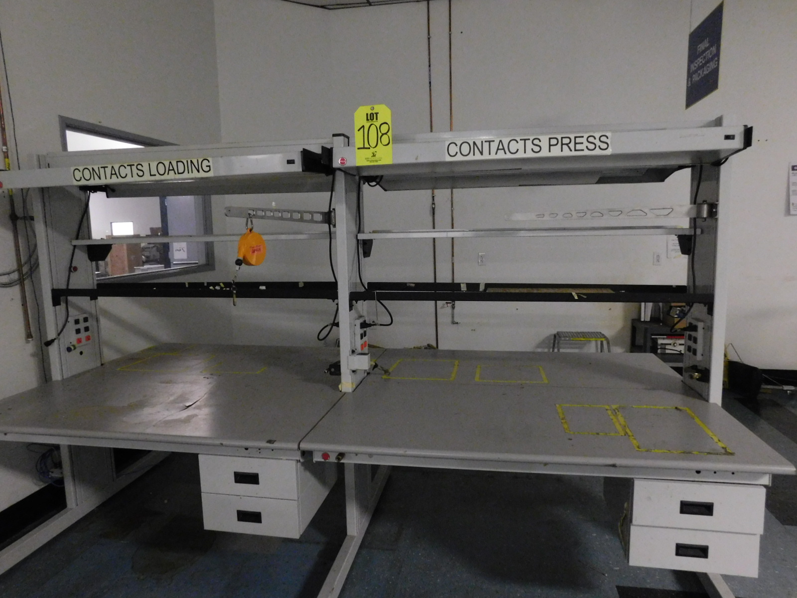 LOT OF (2) LIGHTED WORK STATIONS-108