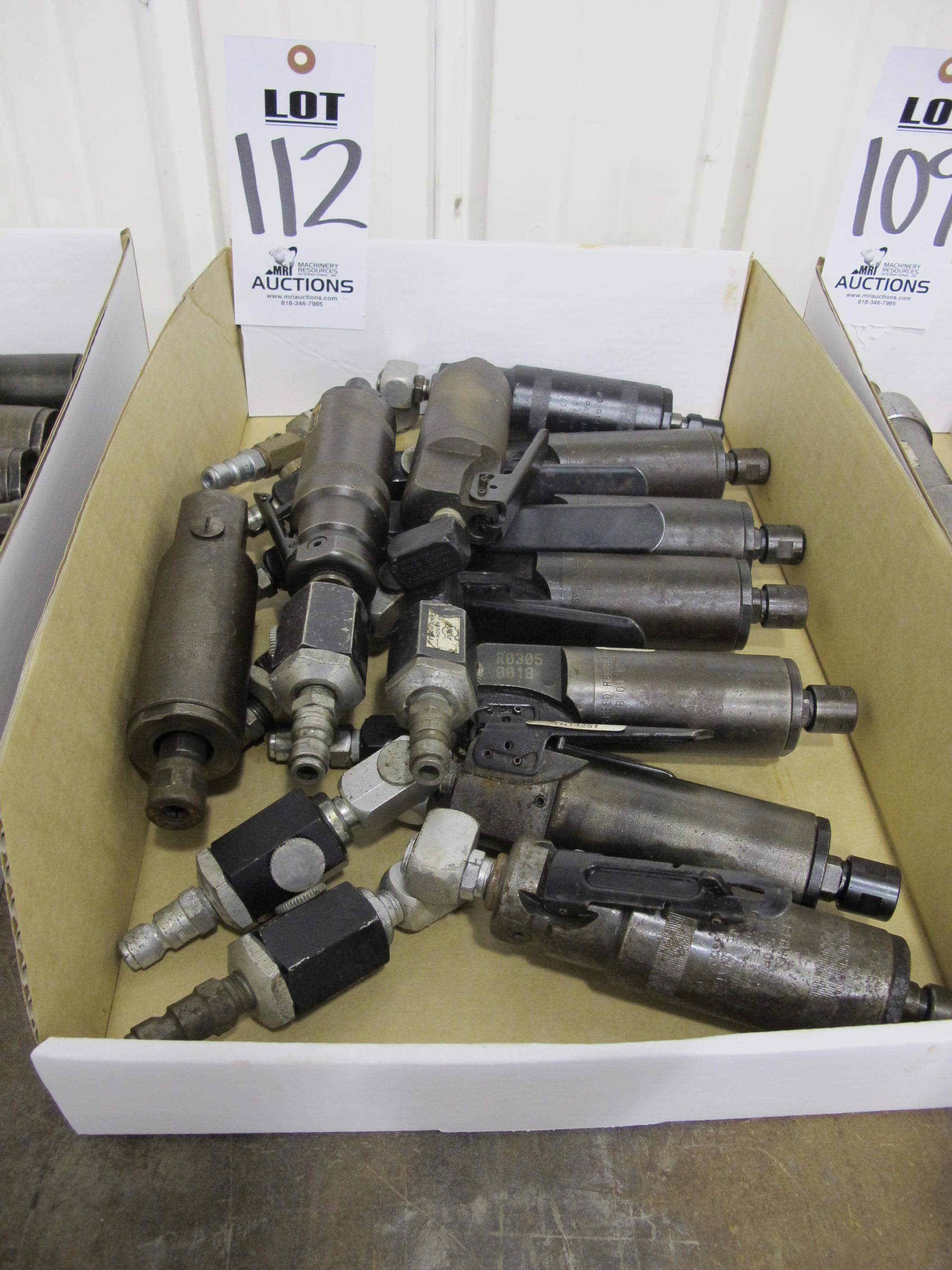 LOT (10) ASSORTED PNEUMATIC DIE GRINDERS (G-49) LOADING & HANDLING FEE $5-