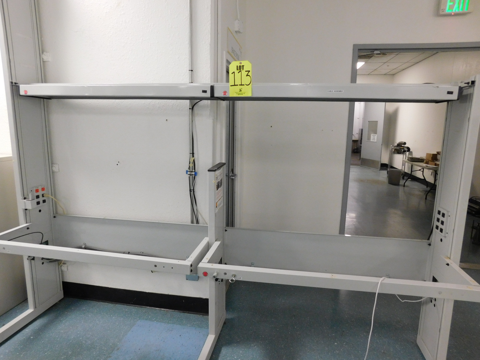 LOT OF (2) LIGHTED WORKSTATIONS, W/O COUNTERTOPS-113