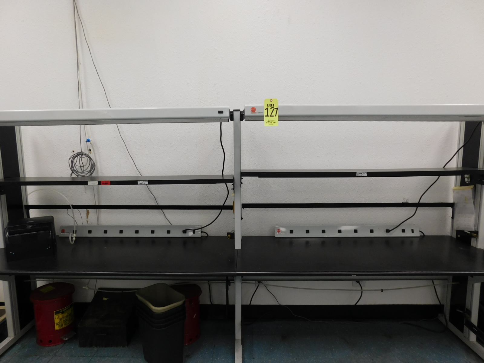 LOT OF (2) LIGHTED WORKSTATIONS-127