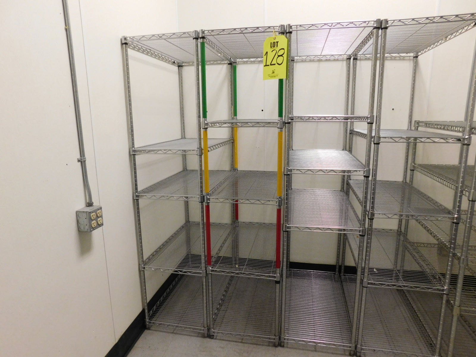 LOT OF (4) WIRE SHELF UNITS, 36"X18"74"-128