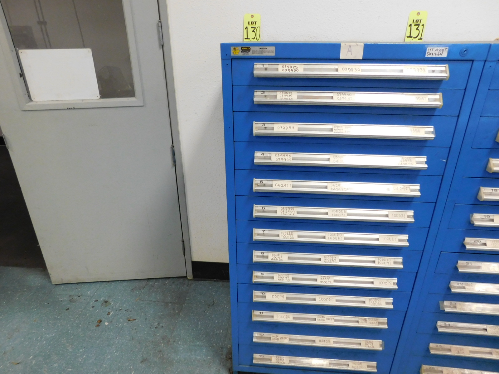 STANLEY VIDMAR 13 DRAWER TOOL/PARTS CABINET W/O CONTENTS-130