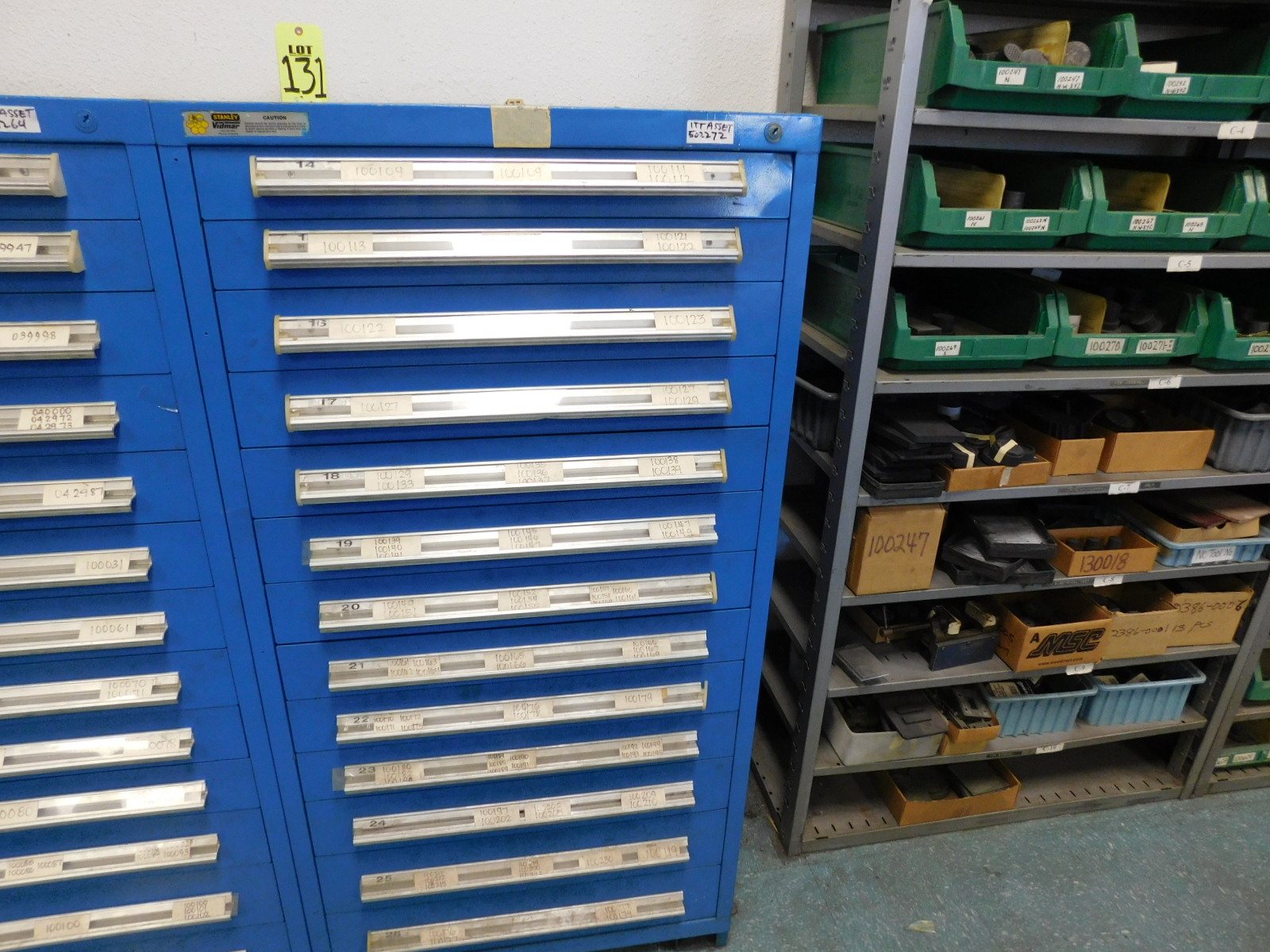 STANLEY VIDMAR 13 DRAWER TOOL/PARTS CABINET W/O CONTENTS-131