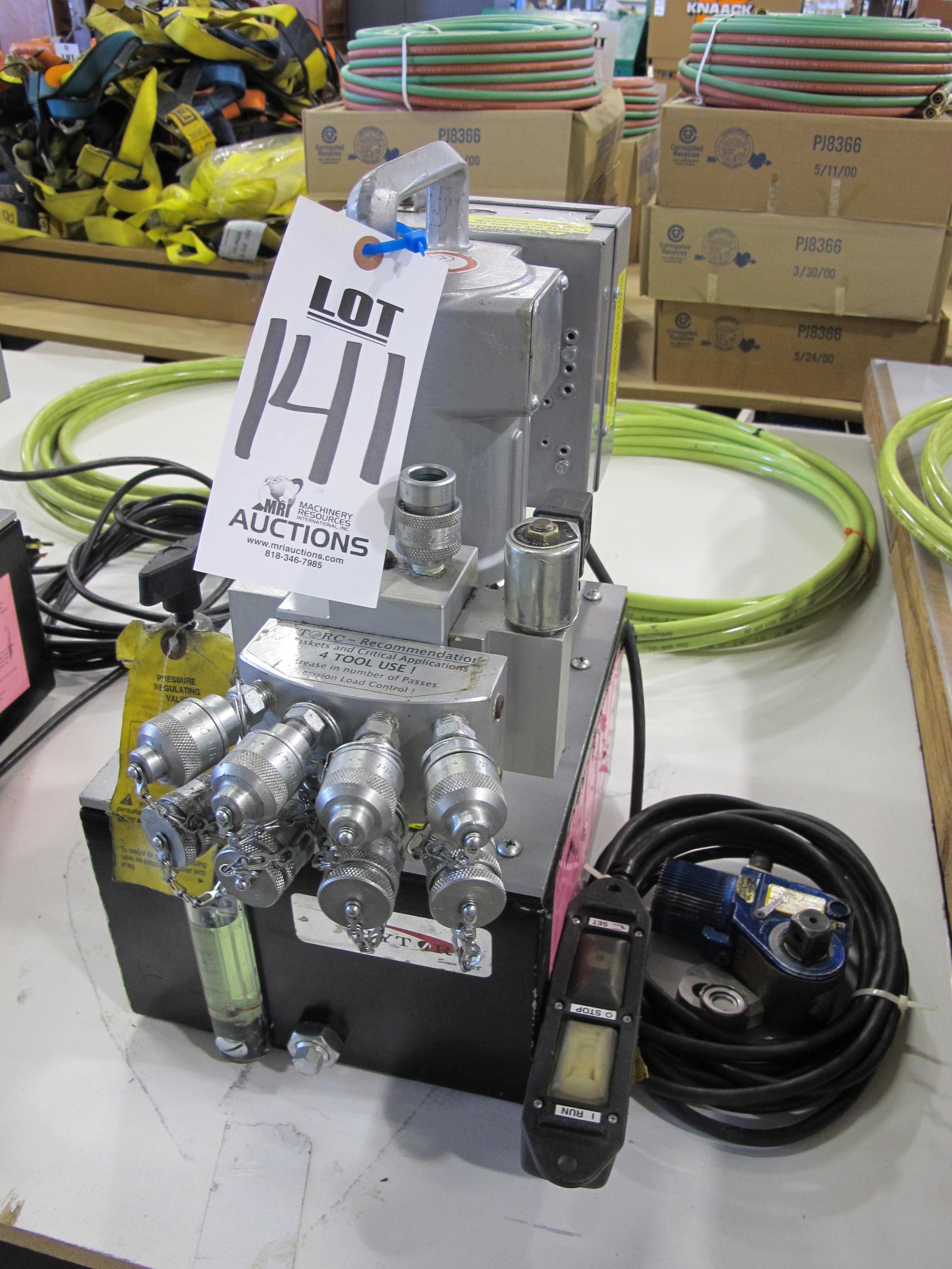 HYTORC MODEL D115 HYDRAULIC UNIT, S/N 523692 W/ IMPACT TOOL (G-49) LOADING & HANDLING FEE $5-