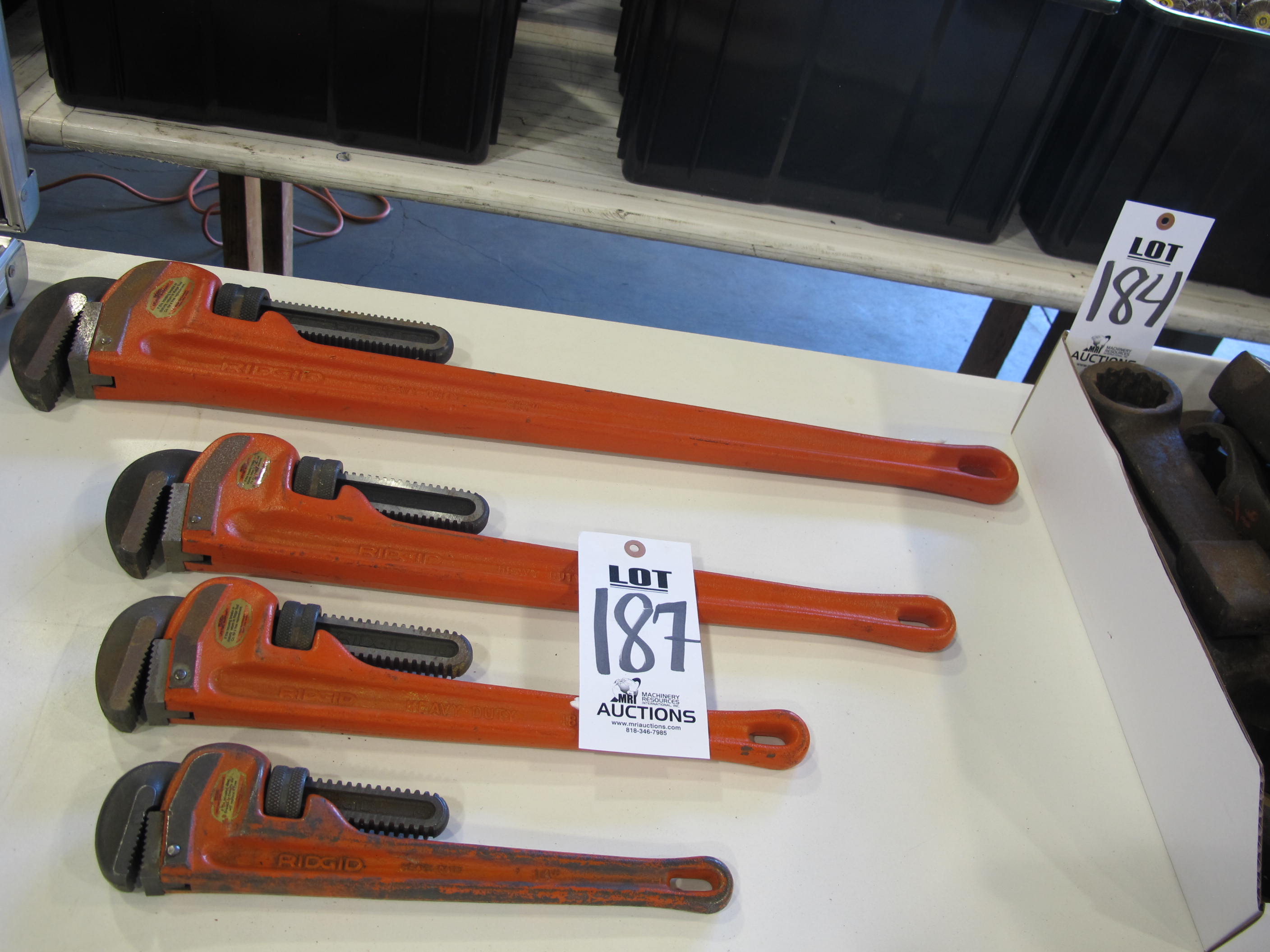 LOT ASSORTED PIPE WRENCHES (G-49) LOADING & HANDLING FEE $5-