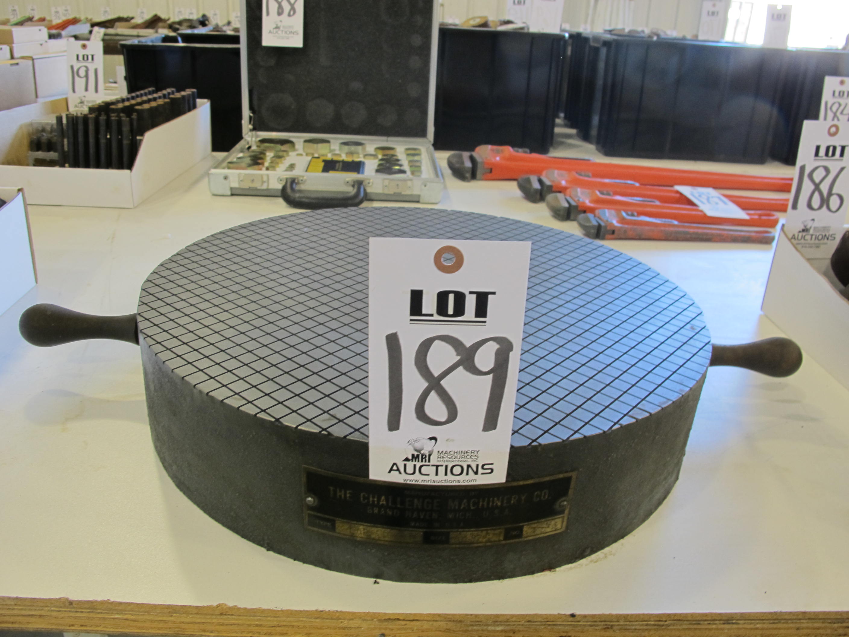 THE CHALLENGE MACHINERY CO. MODEL LA2 PLATE 18" LAPPING TOOL (G-49) LOADING & HANDLING FEE $5-