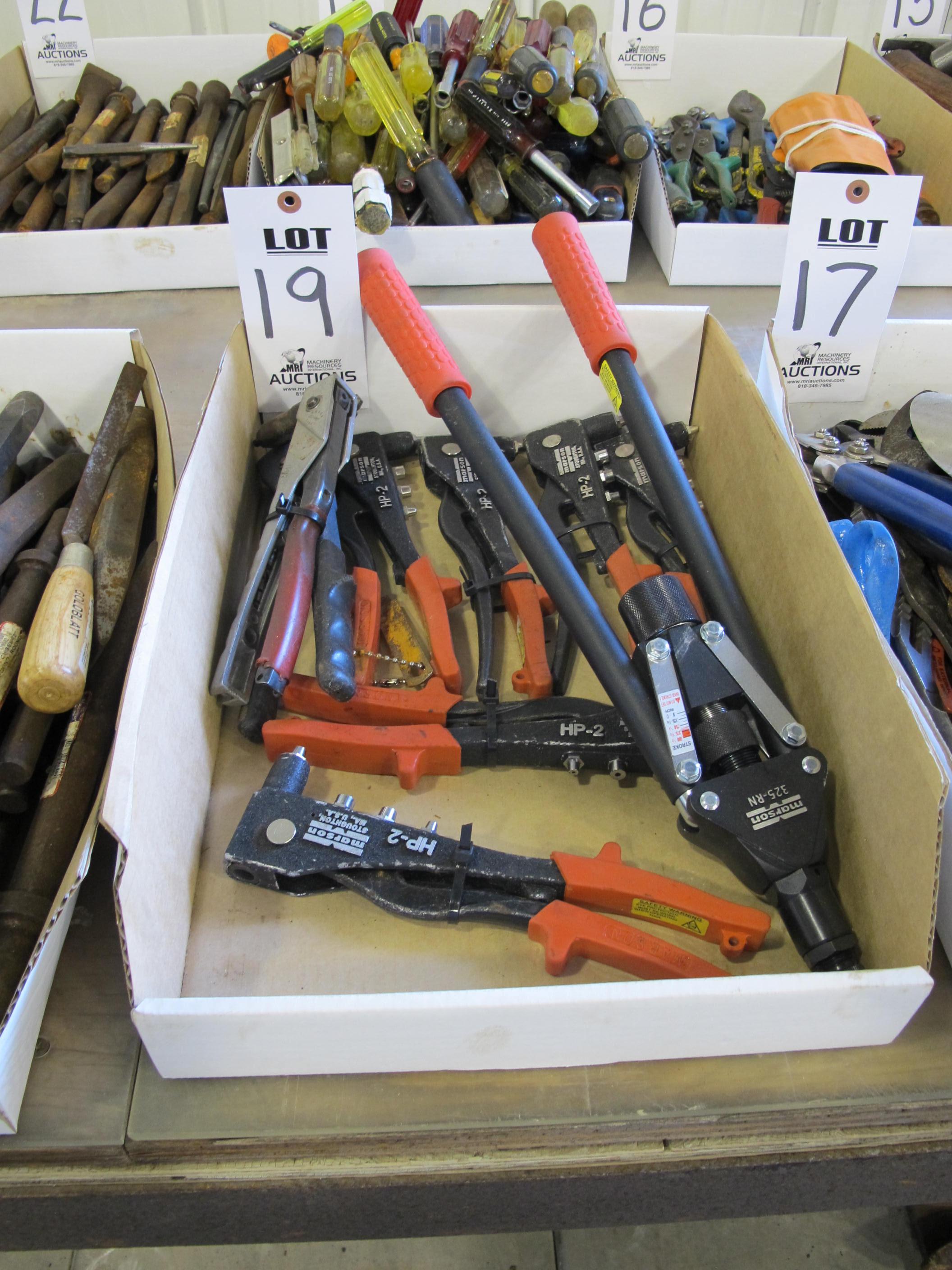 LOT ASSORTED RIVET TOOLS (G-49) LOADING & HANDLING FEE $5-