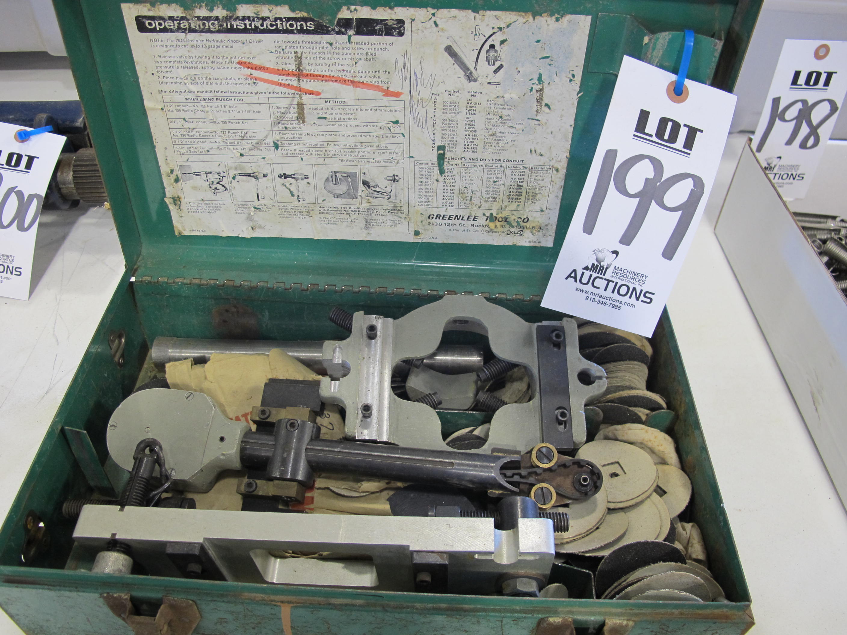 GREENLEE KNOCK OUT PUNCH DRIVE SET (G-49) LOADING & HANDLING FEE $5-