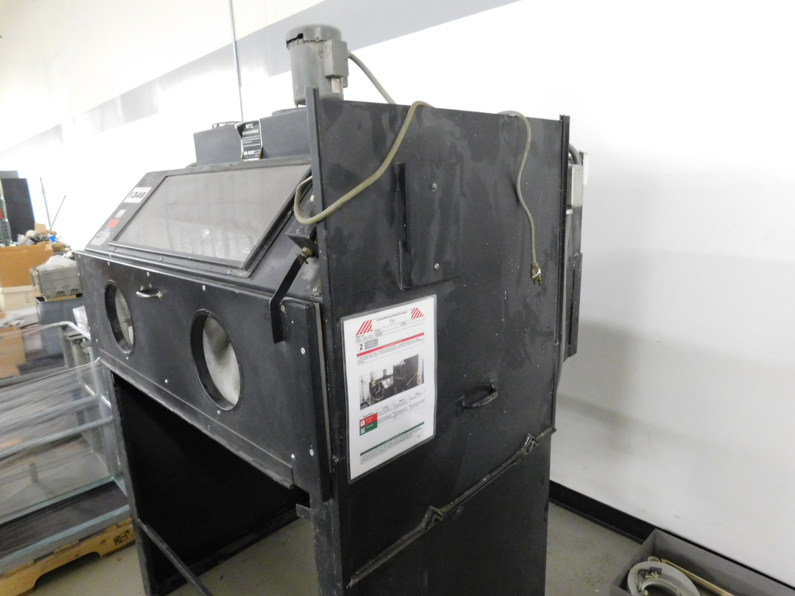 GEO. OLCOTT CO. SANDBLAST CABINET, MODEL 4824, S/N 1738-203