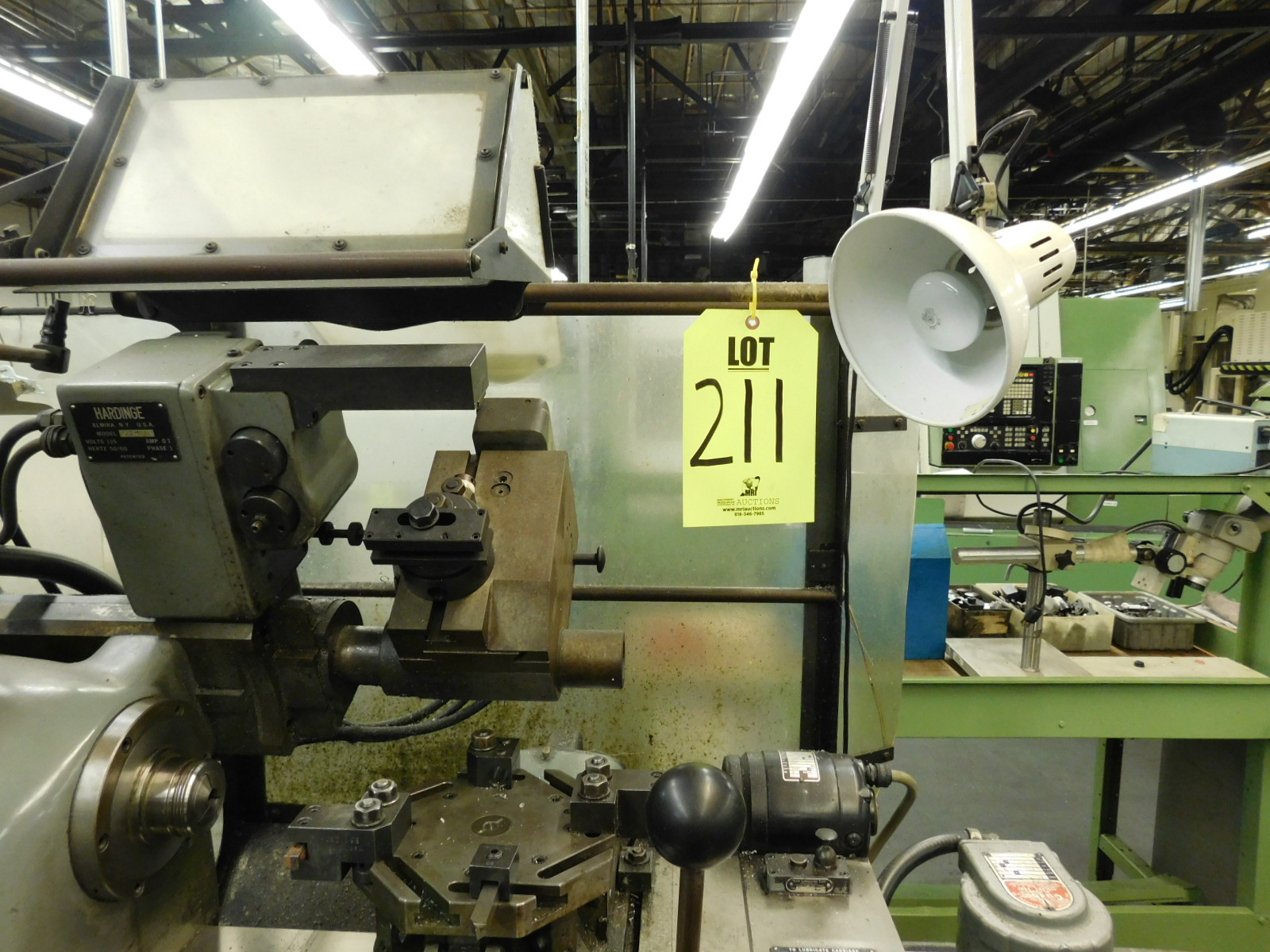 HARDINGE SUPER-PRECISION LATHE, MODEL HC, S/N HC-6408-T, W/HARDINGE CT-A MANUAL THREADING ATTACHMENT, & HARDINGE C14 TOOL HOLDER-211