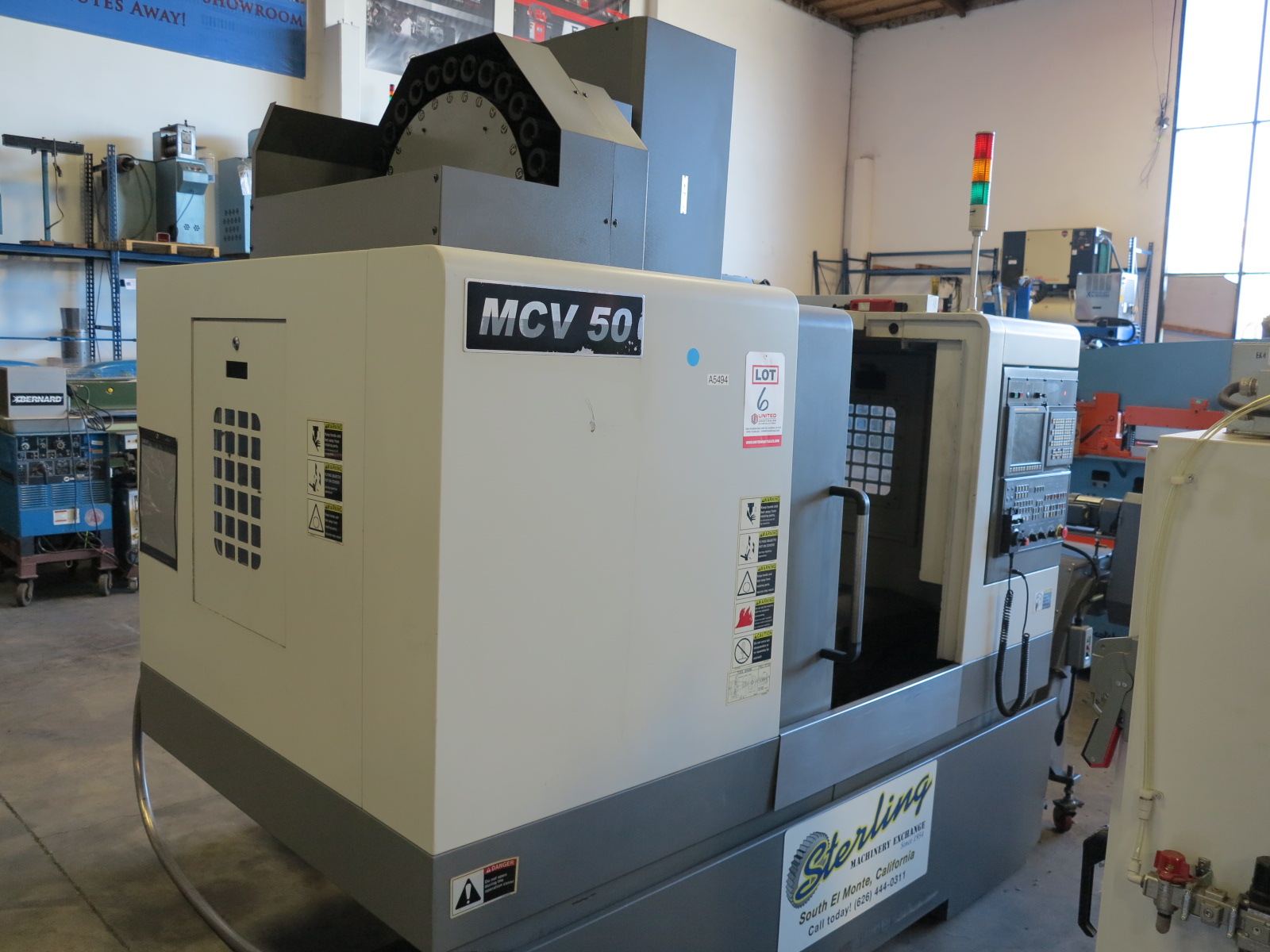 40" X 20" X 20" SAMSUNG VERTICAL MACHINING CENTER, MODEL MCV-50, 10" LCD CNC CONTROL CONTROLLER, RS 232 PORT, REMOTE JOG HANDLE, 2- CHIP AUGERS, RIGID TAPPING, CHIP CONVEYOR, YEAR 2011 (LOCATION: GARVEY AVE., SOUTH EL MONTE, CA) ***RIGGING FEE $250***-6