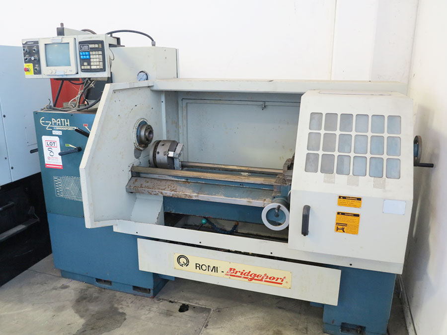 16.5" X 40" BRIDGEPORT ROMI EZ PATH CNC LATHE, COOLANT SYSTEM, SPINDLE NOSE 2", YEAR 1995 (LOCATION: GARVEY AVE., SOUTH EL MONTE, CA) ***RIGGING FEE $150***-8