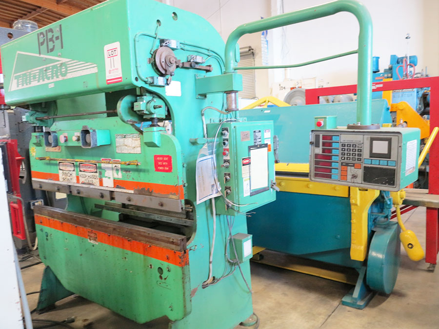 35 TON X 6' TRI-ACRO (BY PACIFIC) CNC HYDRA- MECHANICAL PRESS BRAKE, MODEL 35-6, DI-ACRO CNC GAUGING SYSTEM, ELECTRIC FOOT PEDAL, ONE SHOT LUBE SYSTEM, DUAL PALM CONTROL ON RAM, STROKE CONTROL, SINGLE AXIS BACKGAUGE W/ MANUAL HEIGHT ADJUSTMENT (LOCATION: GARVEY AVE., SOUTH EL MONTE, CA) ***RIGGING FEE $100***-11
