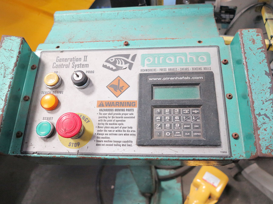 65 TON X 8' PIRANHA CNC HYDRAULIC PRESS BRAKE, MODEL 6508, MERLIN ISB LIGHT CURTAINS, AUTOMEC CNC 2000 CNC SINGLE AXIS BACKGAUGE AND CNC RAM, FOOT PEDAL, DIE RAIL, YEAR 2002 (LOCATION: GARVEY AVE., SOUTH EL MONTE, CA)-17B