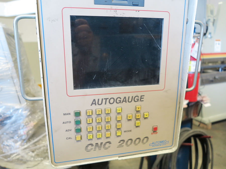 65 TON X 8' PIRANHA CNC HYDRAULIC PRESS BRAKE, MODEL 6508, MERLIN ISB LIGHT CURTAINS, AUTOMEC CNC 2000 CNC SINGLE AXIS BACKGAUGE AND CNC RAM, FOOT PEDAL, DIE RAIL, YEAR 2002 (LOCATION: GARVEY AVE., SOUTH EL MONTE, CA)-17B