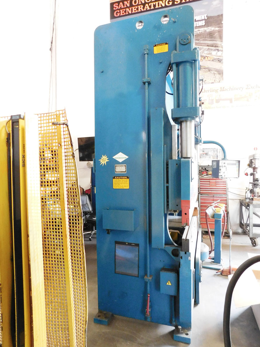 90 TON X 8' CINCINNATI FORM MASTER II CNC HYDRAULIC PRESS BRAKE (CONTROLLER IS NOT FUNCTIONAL - NEEDS WORK), MODEL 90FMIIX6, AXIS SELECTION CONTROL, 4-AXIS (2-AXIS RAM Y1, Y2 TO 0.0002" AND 2-AXIS BACKGAGE X-R), CINCINNATI FORM MASTER II, 2 AXIS CNC BACK GAUGE, ELECTRIC FOOT PEDAL, PEDESTAL PALM CONTROL W/ EMERGENCY STOP, AUTO BED CROWNING, PRESENSE SENSING GUARD ON/OFF PUSH BUTTON, EXTENDED STROKE & SHUT HEIGHT, (NEEDS NEW CONTROL) (LOCATION: GARVEY AVE., SOUTH EL MONTE, CA) ***RIGGING FEE $250***-23
