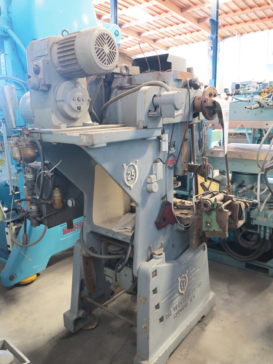25 TON X 2" V & O HIGH SPEED OBI PRESS, MODEL 25ST, AIR CLUTCH & BRAKE, 6" MECHANICAL FEEDER, OUTBOARD SUPPORT (LOCATION: GARVEY AVE., SOUTH EL MONTE, CA) ***RIGGING FEE $50***-34