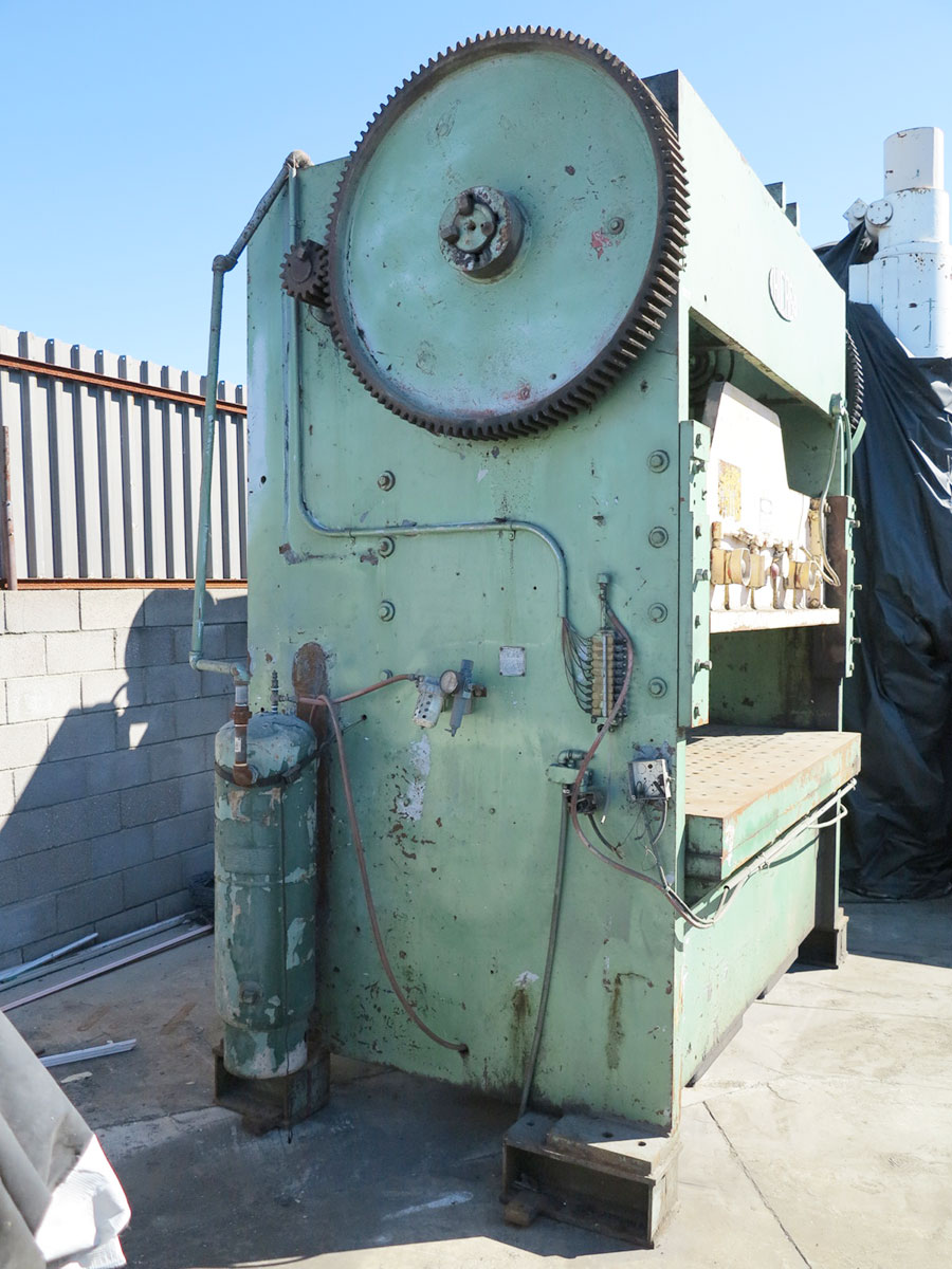 150 TON X 10" CHICAGO STRAIGHT SIDE DOUBLE CRANK PUNCH PRESS, MODEL , AIR CLUTCH & BRAKE, DUAL PALM CONTROL (LOCATION: GARVEY AVE., SOUTH EL MONTE, CA) ***RIGGING FEE $250***-38