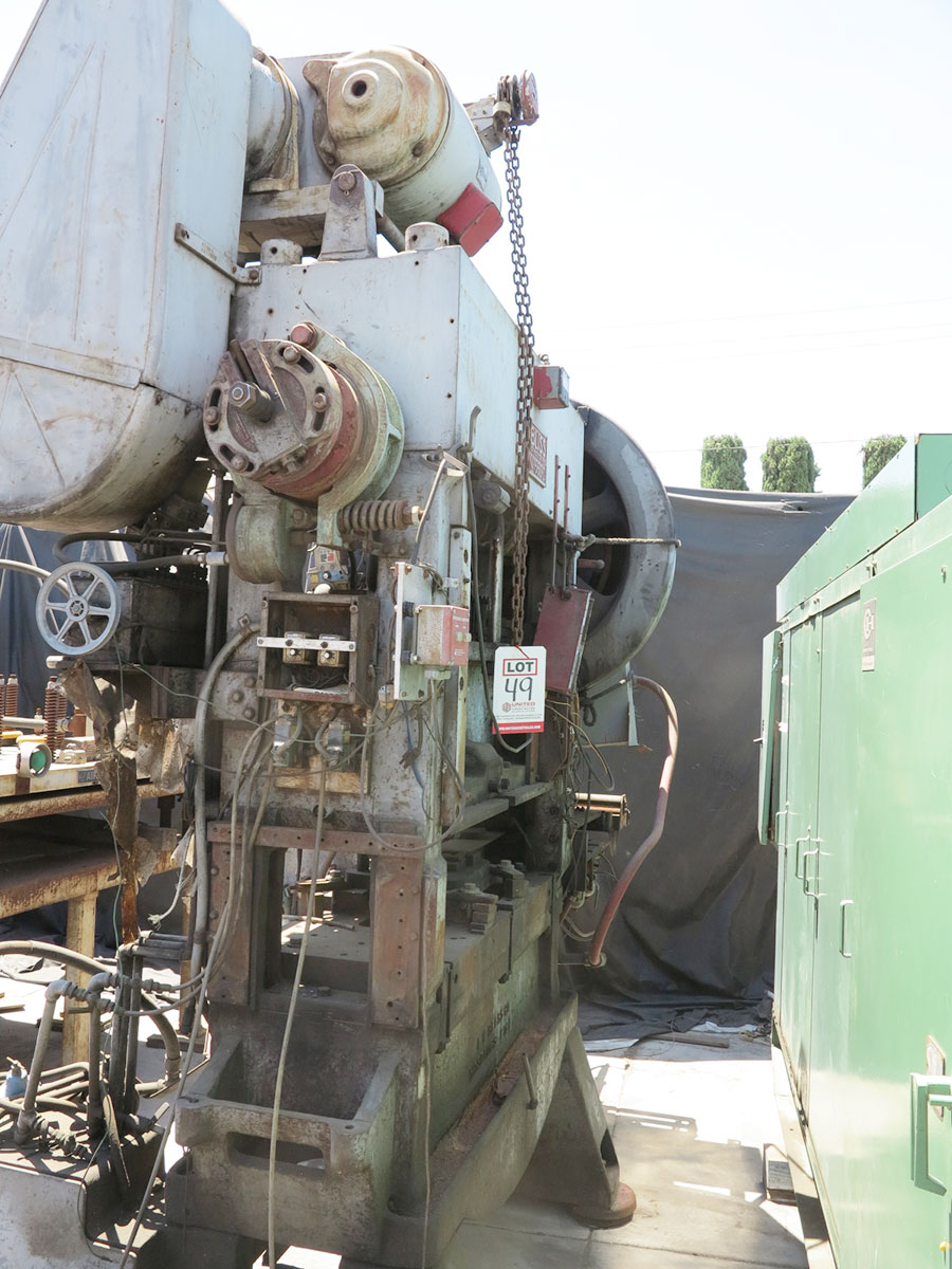 60 TONS X 3" BLISS AIR CLUTCH HIGH PRODUCTION STRAIGHT SIDE DOUBLE CRANK PUNCH PRESS, MODEL 660D HP38525, 47" X 18-1/2" BED, AIR CLUTCH & BRAKE (LOCATION: GARVEY AVE., SOUTH EL MONTE, CA) ***RIGGING FEE $100***-49