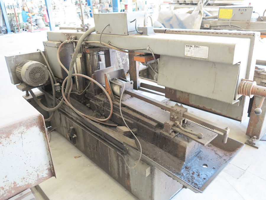 14" X 16" HEM HORIZONTAL SEMI AUTOMATIC BANDSAW (HEAVY DUTY), MODEL 1200M, POWER CLAMPING, POWER ELEVATION OF HEAD, VARIABLE VISE PRESSURE, COOLANT (LOCATION: RUSH ST., SOUTH EL MONTE, CA) ***RIGGING FEE $50***-54