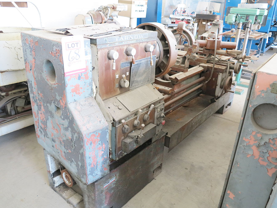 22" - 31" X 60" TARNOW GAP BED ENGINE LATHE, MODEL TUJ-50X1500, 19" 4-JAW CHUCK, NEWALL 2 AXIS DIGITAL READOUT SYSTEM, COOLANT SYSTEM, CHIP TRAY, STEADY REST, SPINDLE NOSE 3-1/2" (LOCATION: RUSH ST., SOUTH EL MONTE, CA) ***RIGGING FEE $25***-68