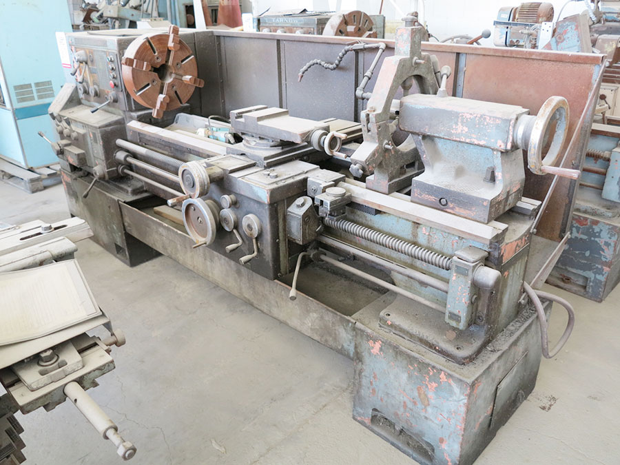 22"/31" X 60" TARNOW GAP BED ENGINE LATHE, MODEL TUJ-50X1500, COOLANT SYSTEM, CHIP TRAY, STEADY REST, 4-JAW CHUCK, SPINDLE NOSE 2" (LOCATION: RUSH ST., SOUTH EL MONTE, CA)-69