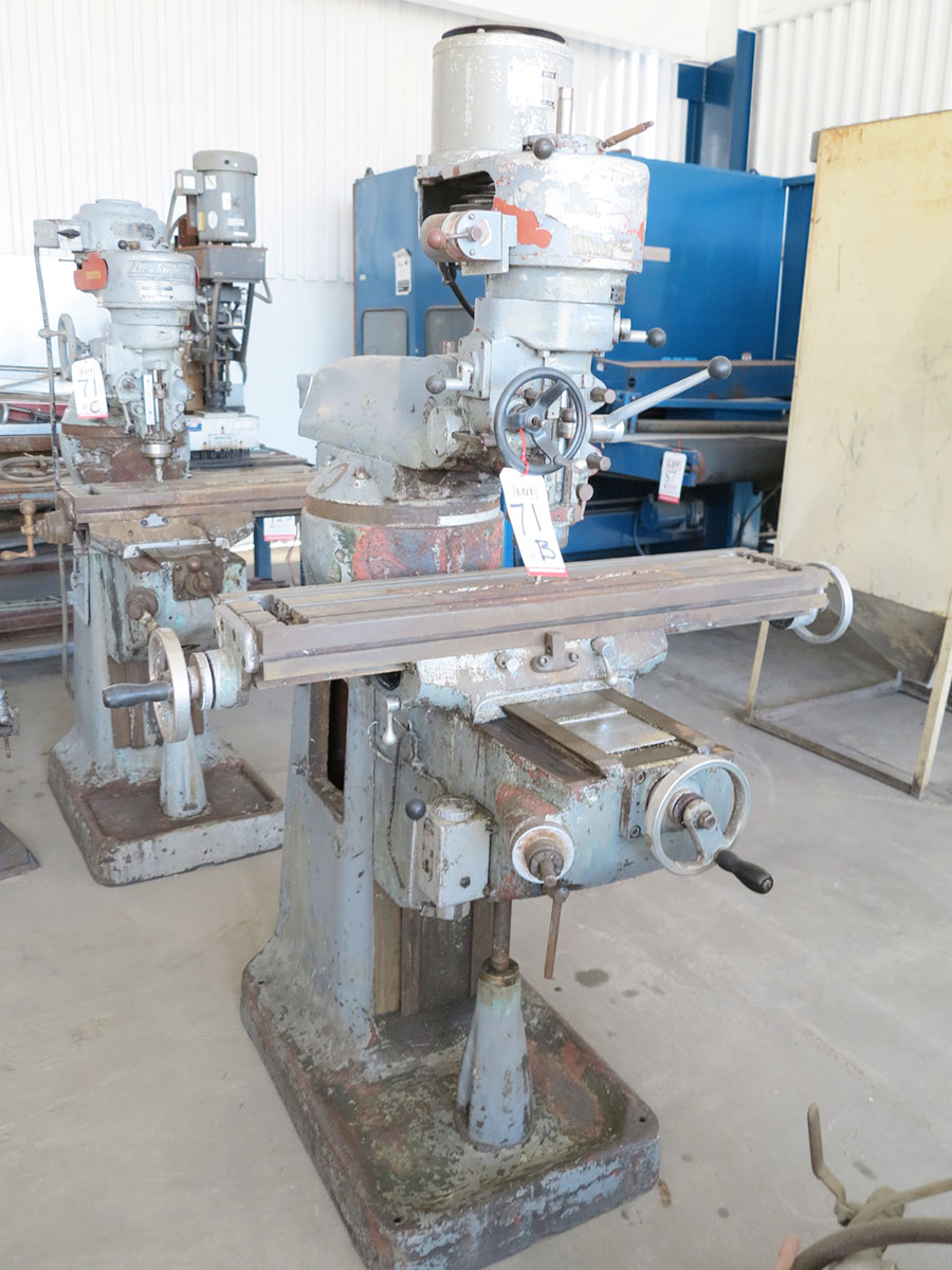 1979 YAMAZEN VERTICAL MILL, MODEL YC-11/2VA, 9" X 42" TABLE, S/N 123004 (LOCATION: RUSH ST., SOUTH EL MONTE, CA) ***RIGGING FEE $25***-71B