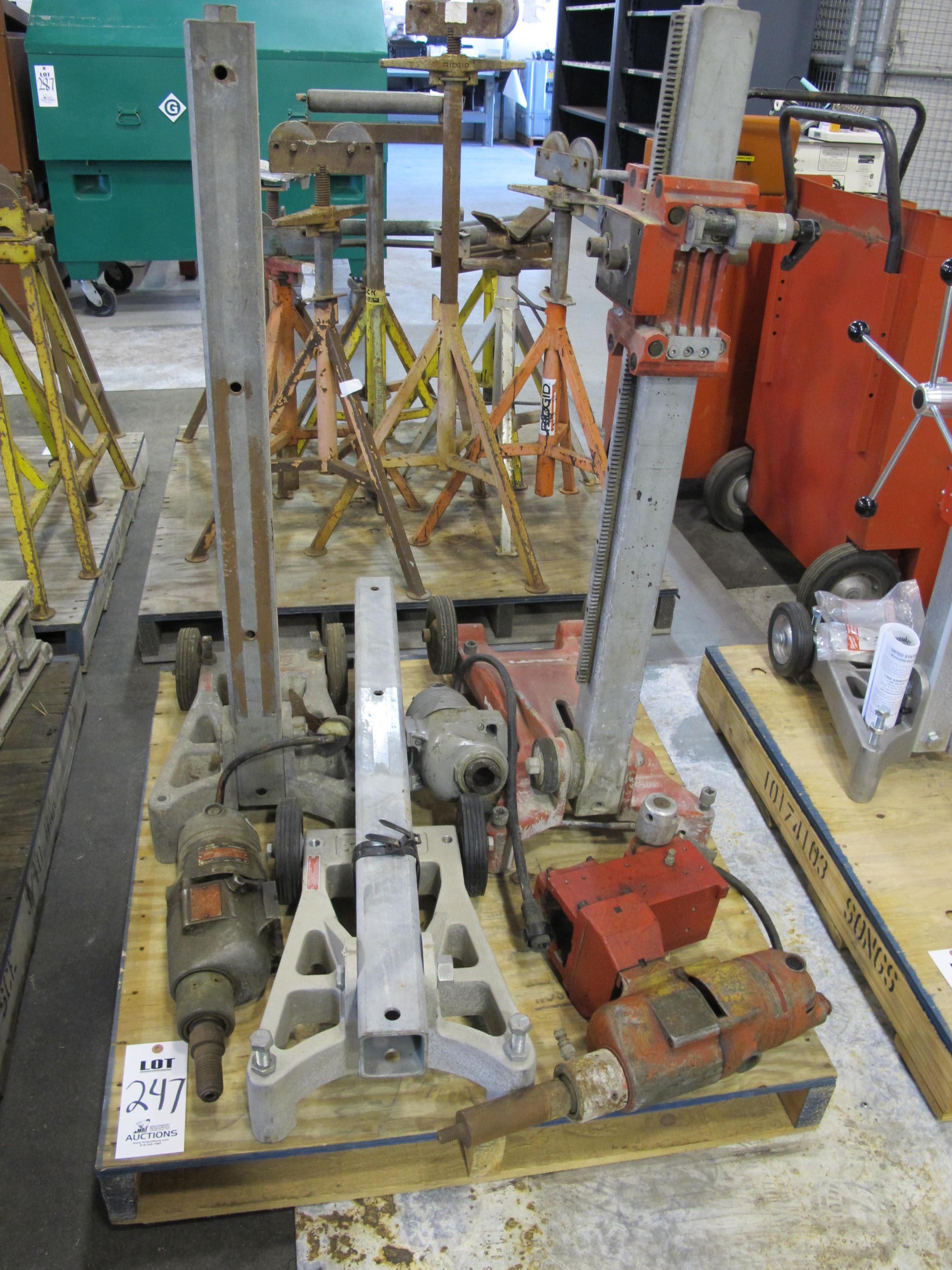 LOT ASSORTED CORE DRILLS W/ STANDS (G-49) LOADING & HANDLING FEE $15-