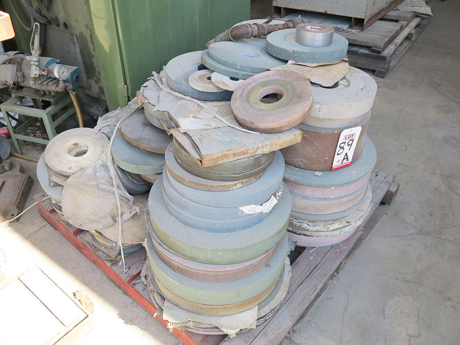 LOT - PALLET OF LARGE GRINDING WHEELS (LOCATION: RUSH ST., SOUTH EL MONTE, CA)-89A