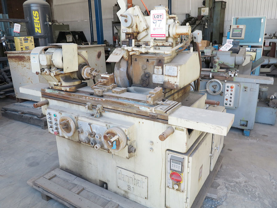 7" X 19" DANOBAT UNIVERSAL CYLINDRICAL GRINDER, MODEL 51, MOTORIZED WORK HEAD, PNEUMATIC PARALLEL DRESSER, HYDRAULIC SYSTEM, 6" 3-JAW CHUCK, WORK HOLDING ATTACHMENT, COOLANT SYSTEM (LOCATION: RUSH ST., SOUTH EL MONTE, CA) ***RIGGING FEE $50***-97