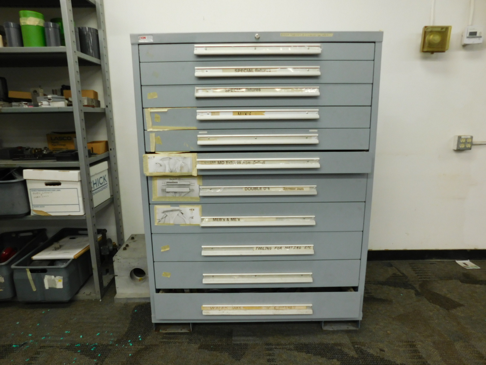 LYON 11 DRAWER TOOL/PARTS CABINET, 44"X28"X60", W/O CONTENTS-25