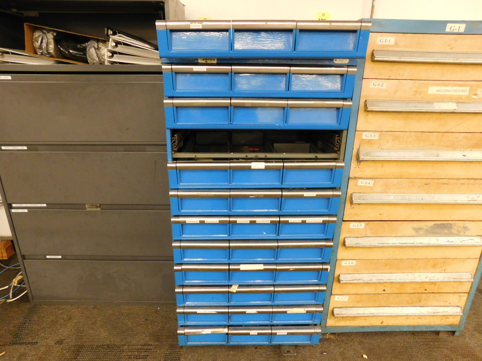 11 DRAWER PARTS CABINET 28"X 29"X 54", W/CONTENTS-26