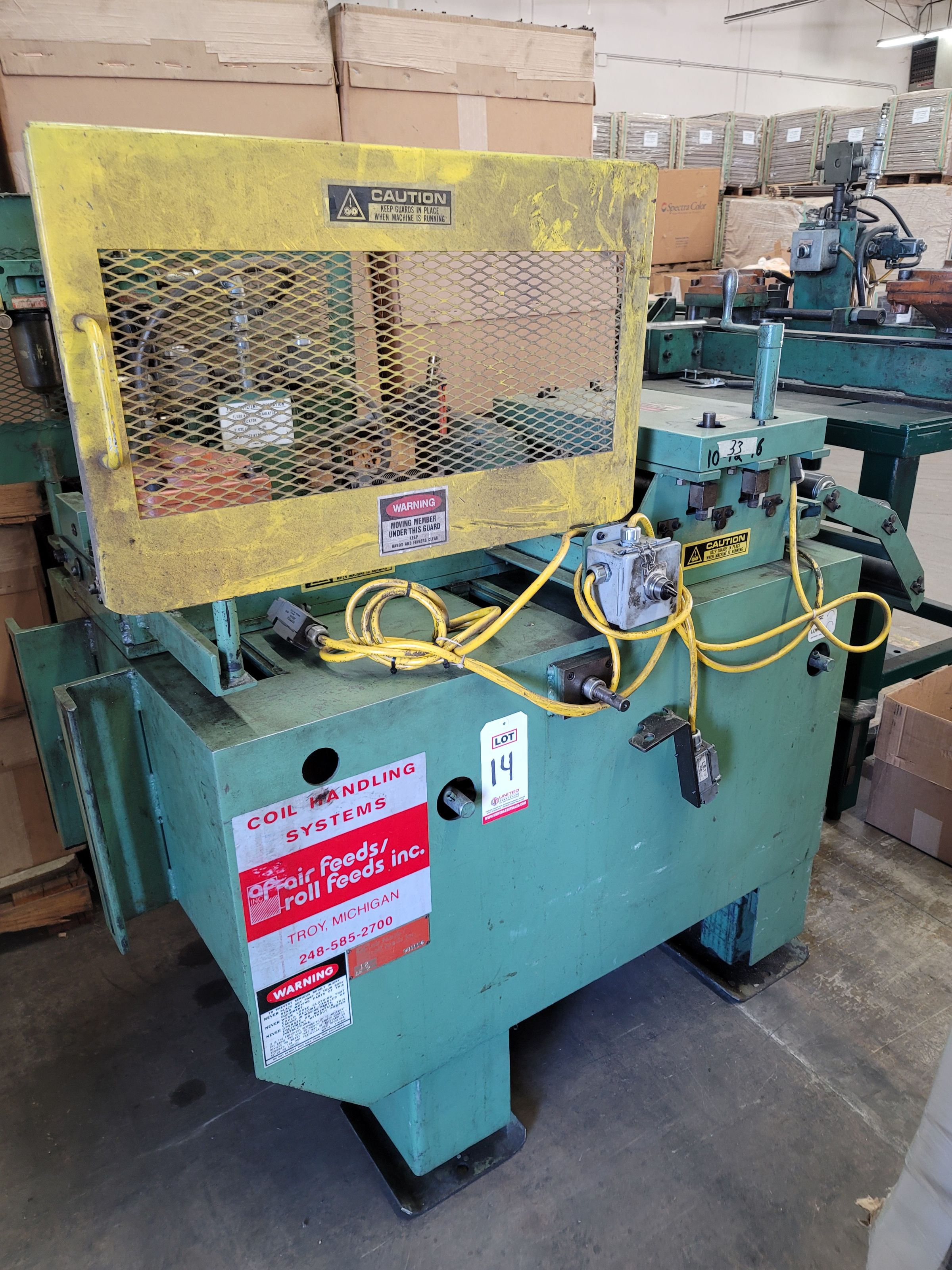 AIR FEEDS/ROLL FEEDS STRAIGHTENER AND FEEDER, MODEL AF2, CAP. 12", S/N 981114-14