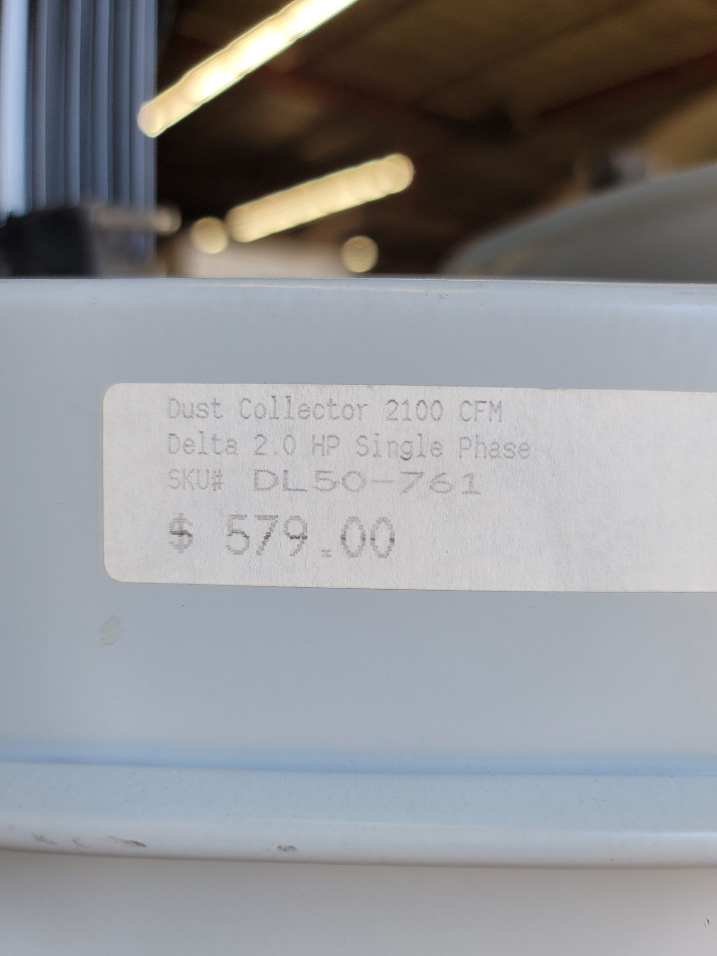 DELTA DUST COLLECTOR, MODEL 50-761, MISSING COLLECTION BAGS-26
