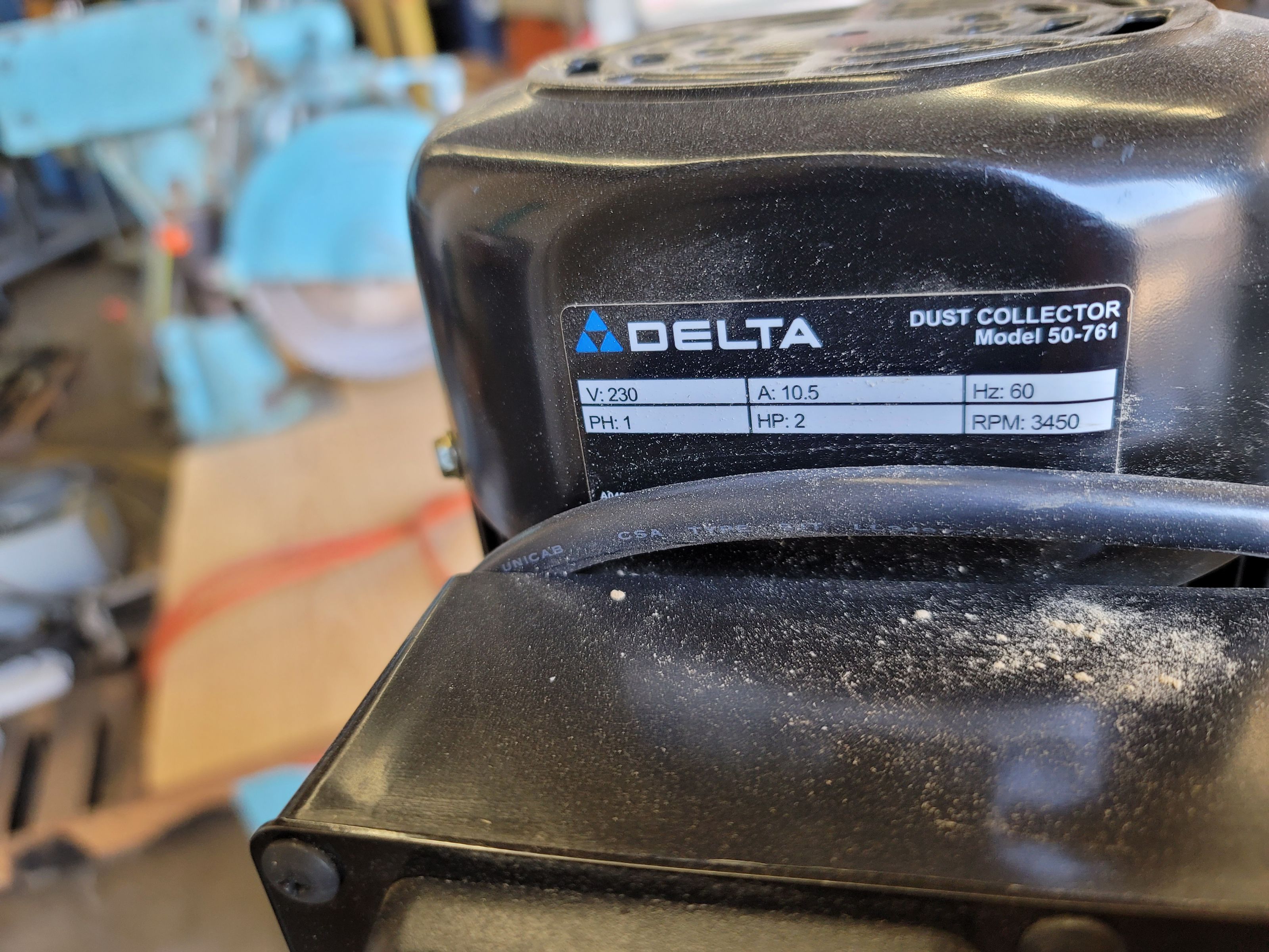 DELTA DUST COLLECTOR, MODEL 50-761, MISSING COLLECTION BAGS-26