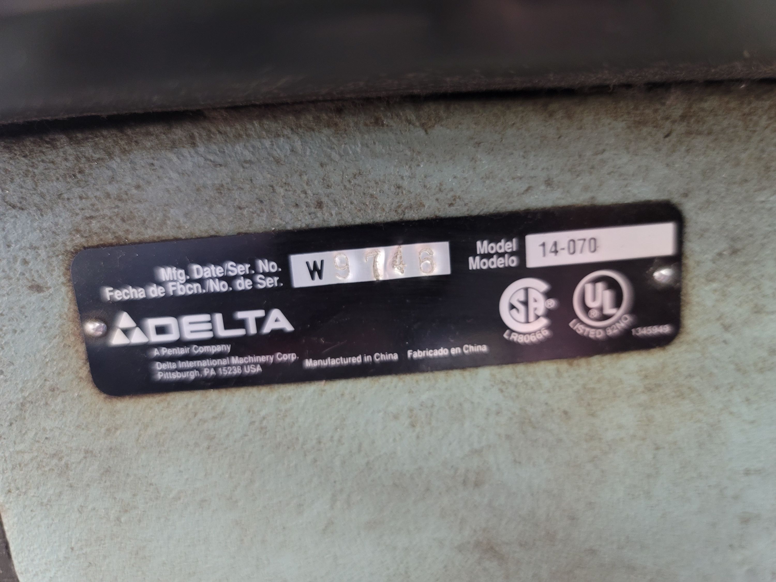 DELTA 14" DRILL PRESS, FLOOR MODEL, MODEL 14-070, S/N W9746-30