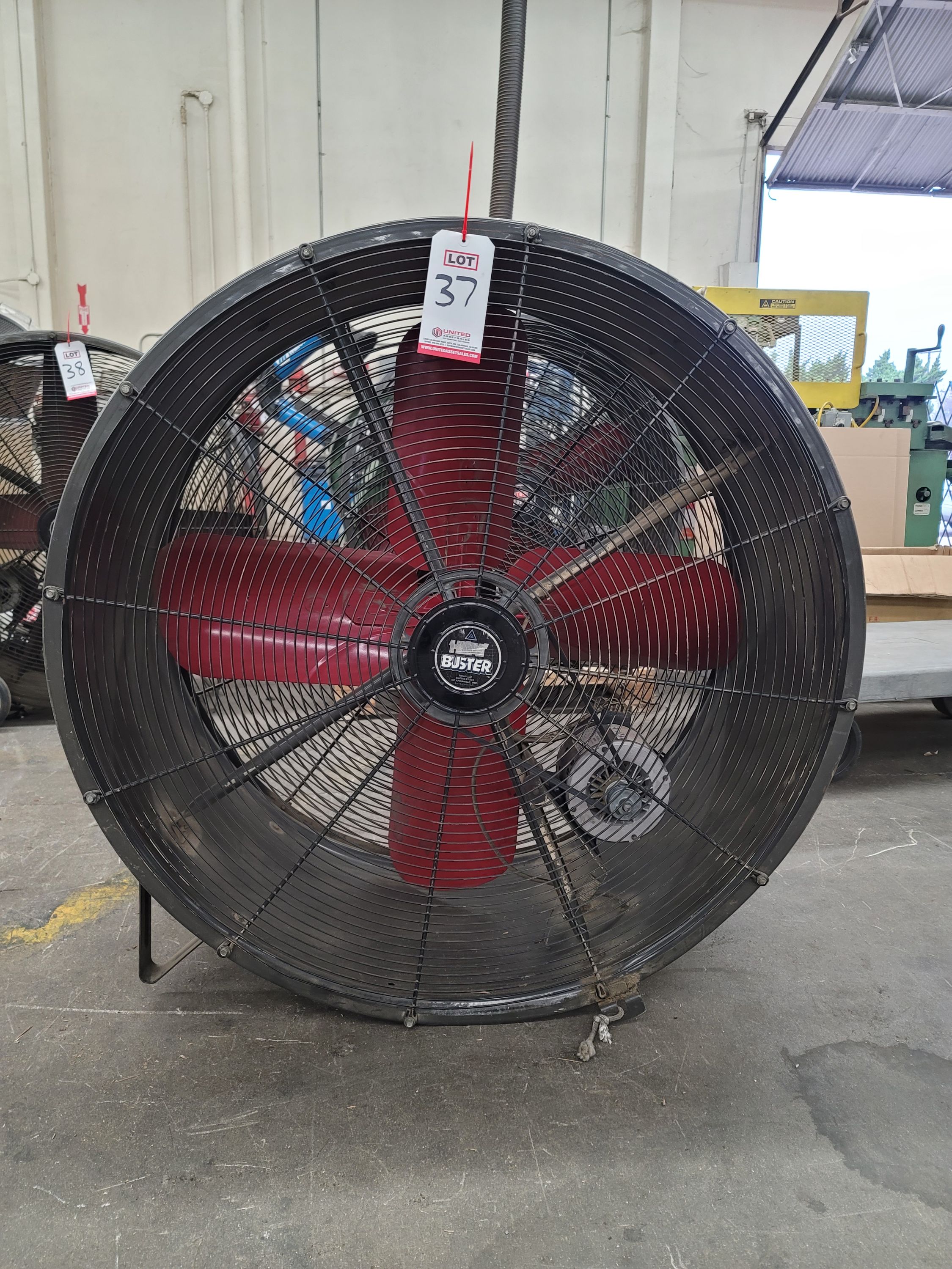 TRIANGLE ENGINEERING 42" DRUM FAN, MODEL TPC4213, 1/2 HP, S/N C98, MISSING WHEELS-37