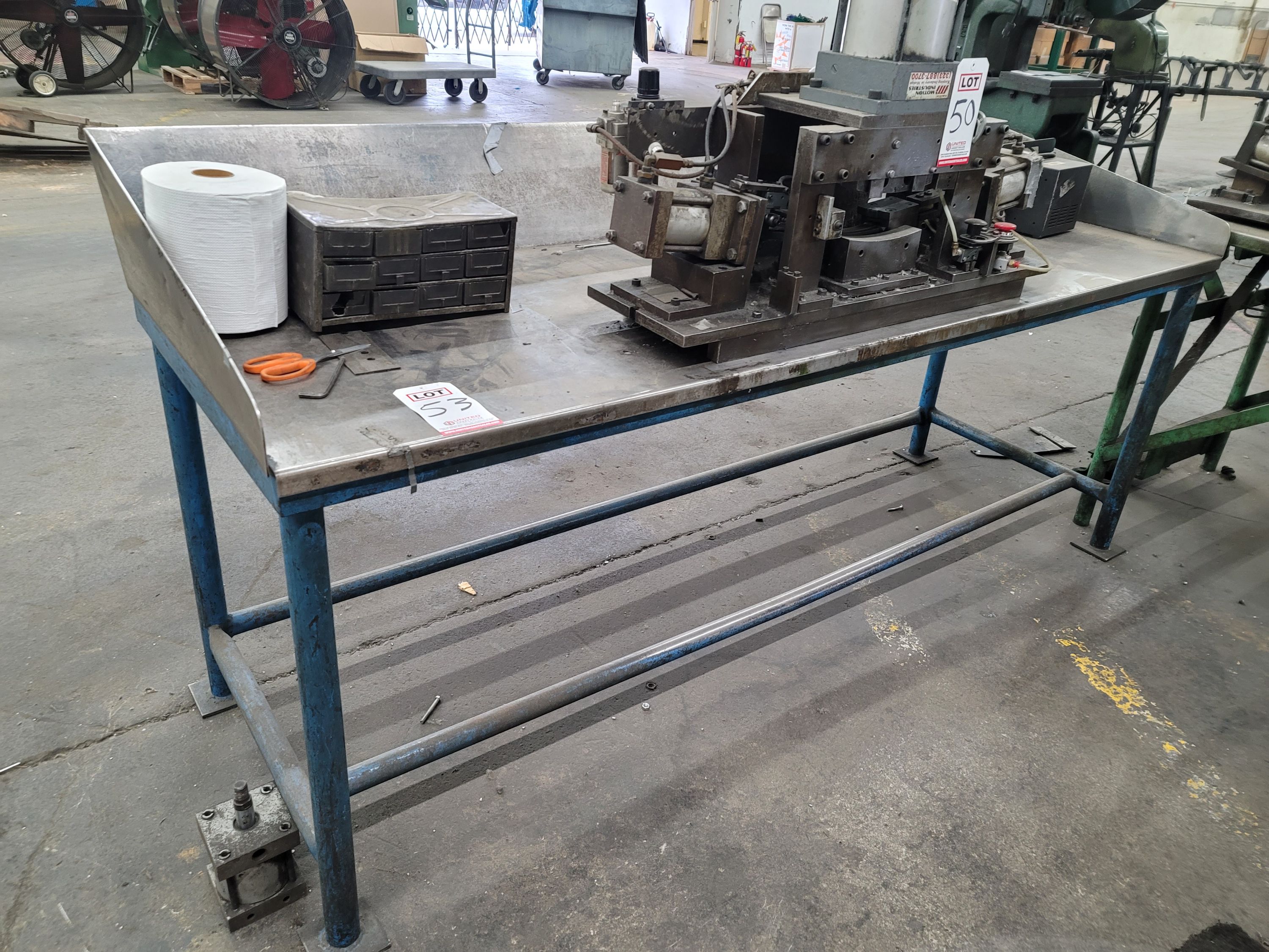 SORTING TABLE, 85-1/2" X 27", 32" TOP HEIGHT-53