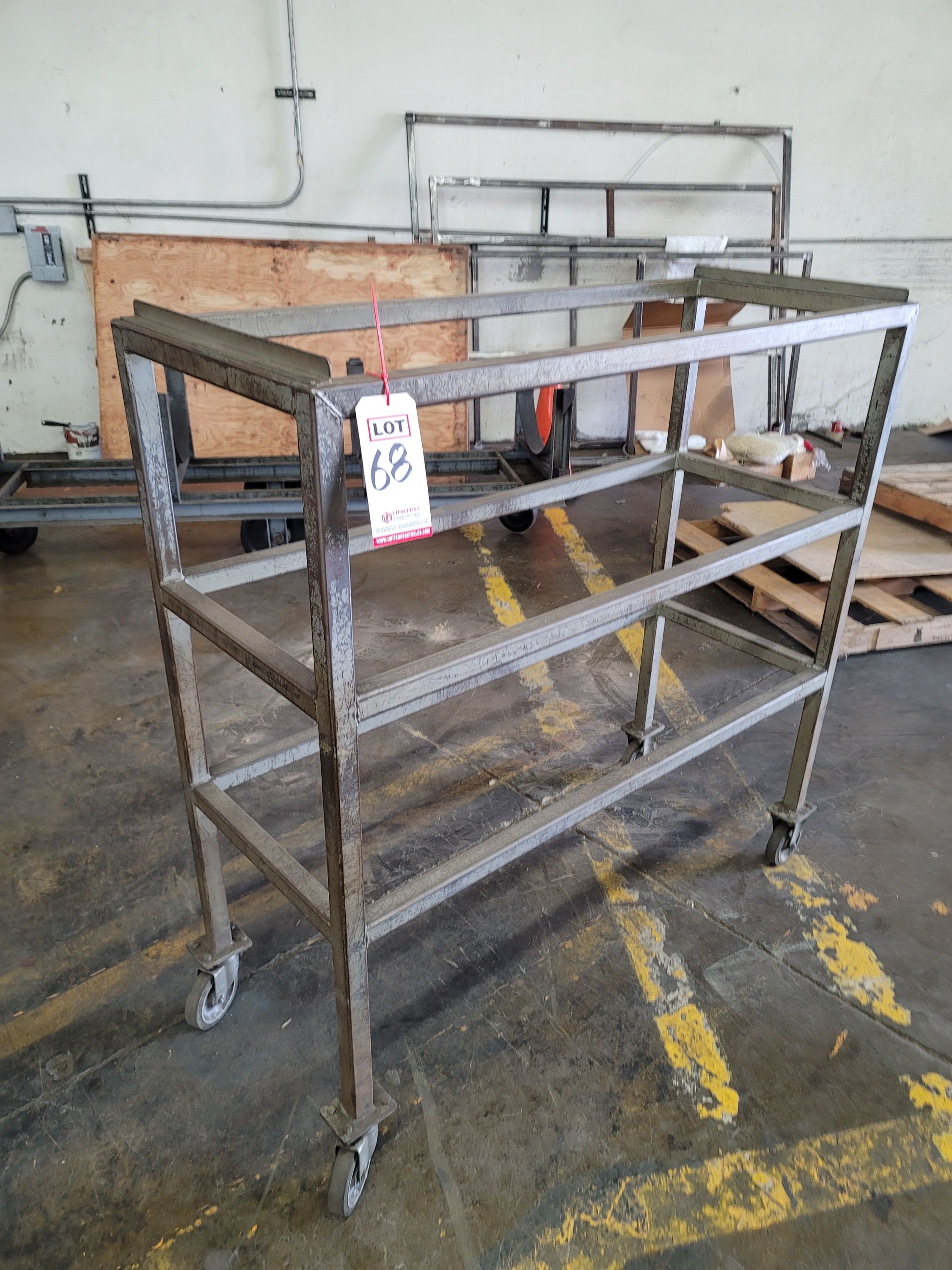 SHOP CART ON CASTERS, 20" X 51" X 52" HEIGHT-68
