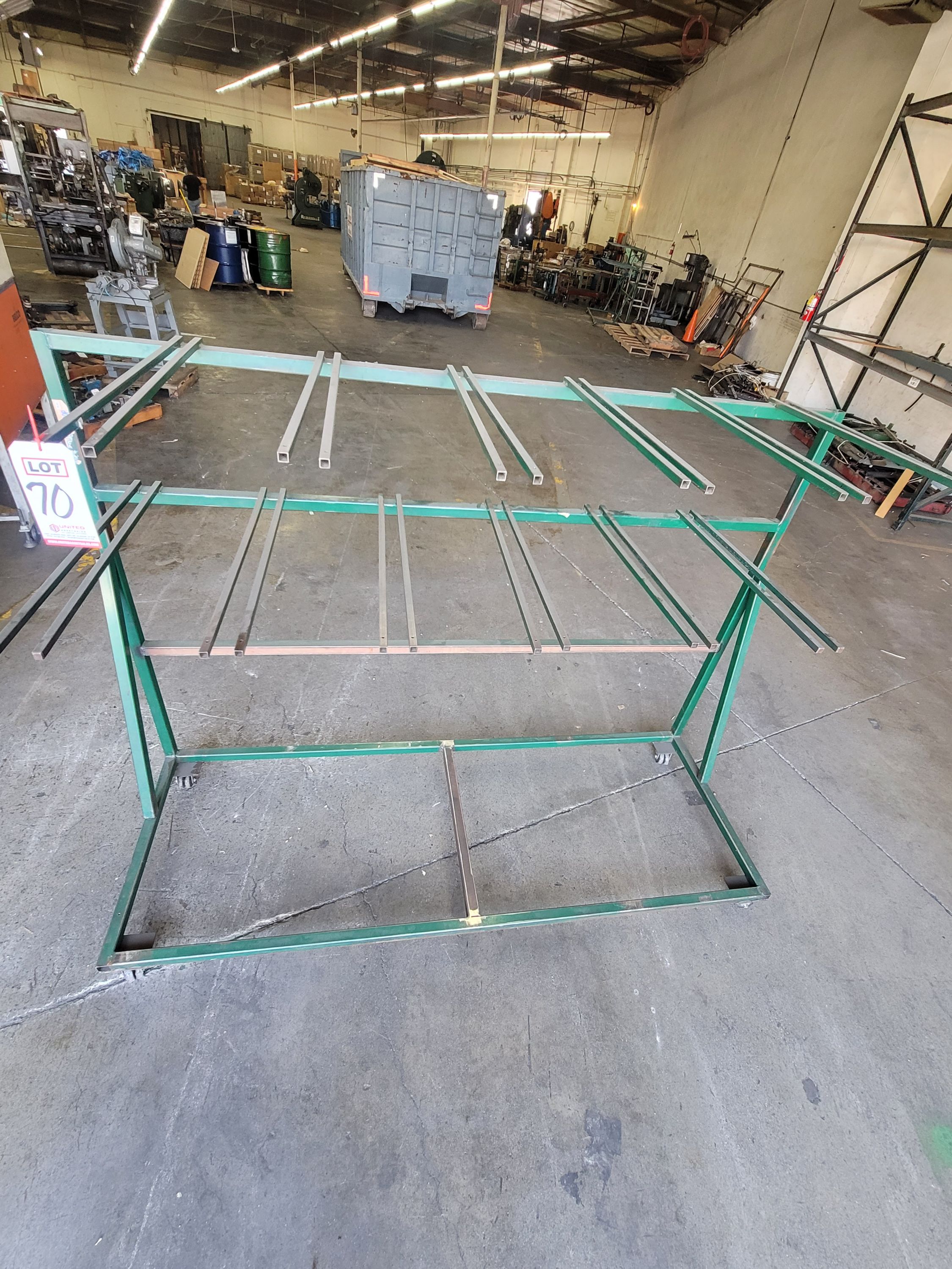 STEEL RACK ON CASTERS, 87" X 32"D X 64" HEIGHT-70