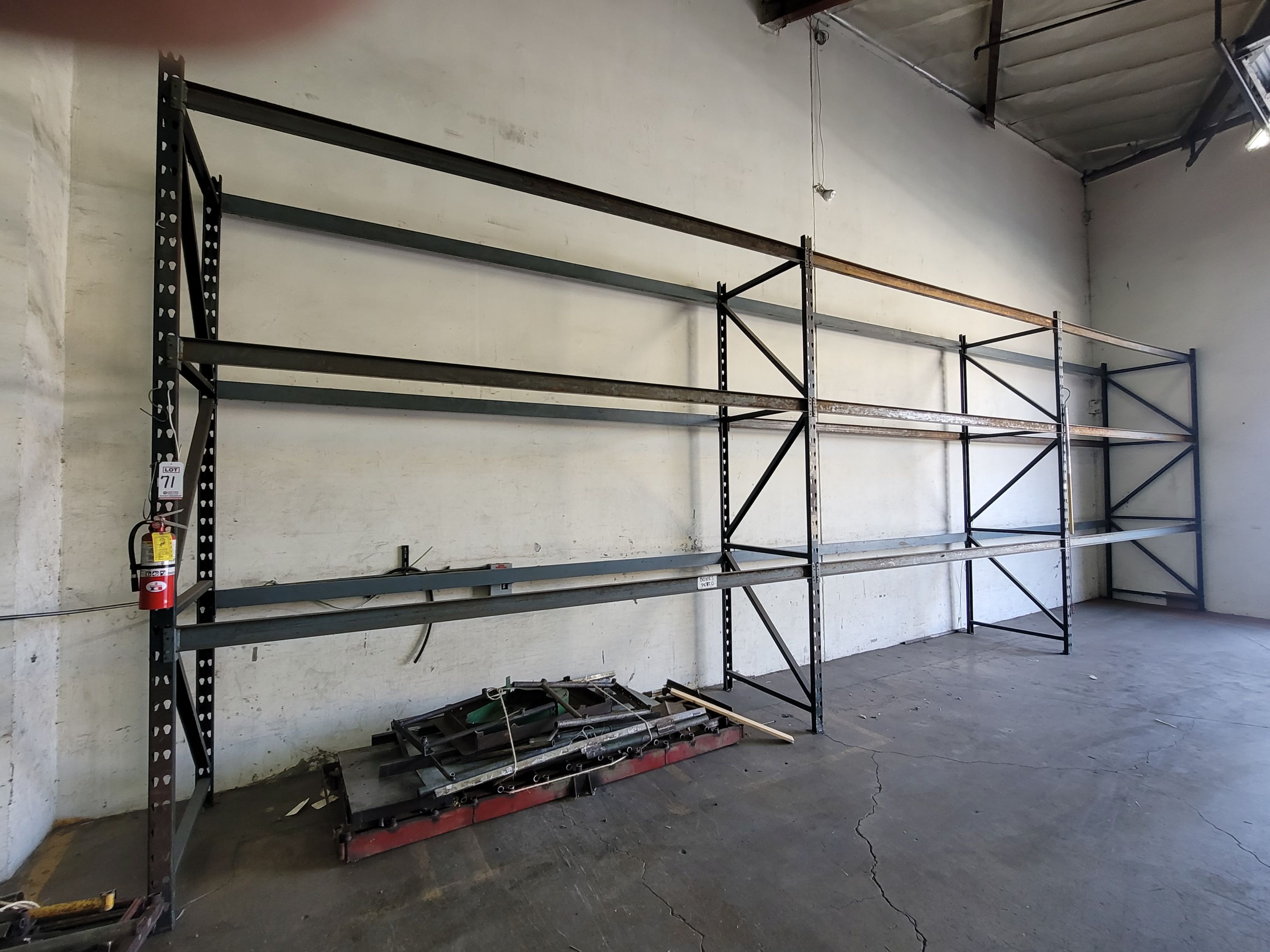 LOT - (3) SECTIONS OF PALLET RACK, 12' BEAMS, 12' UPRIGHTS, NO DECKING-71