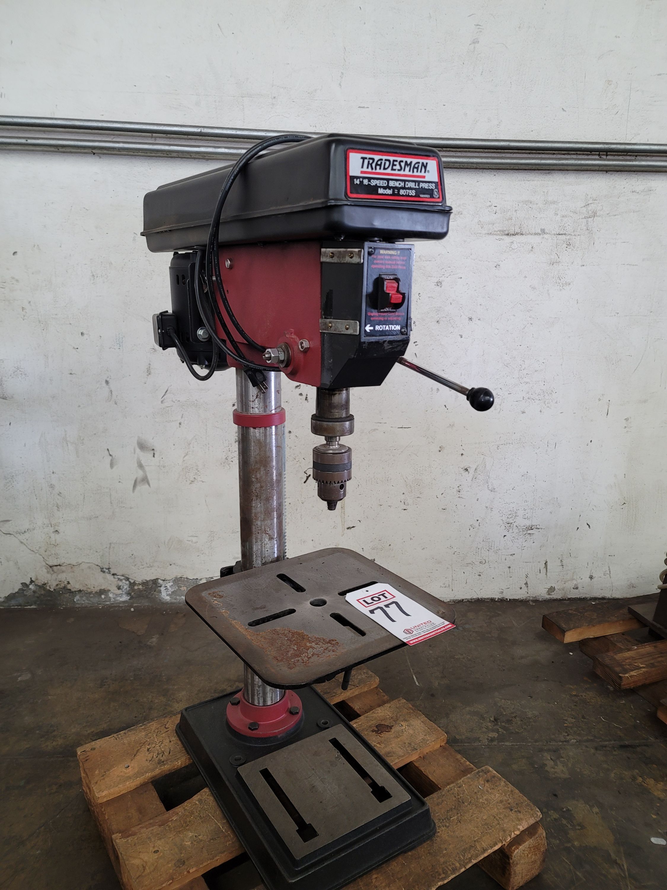 TRADESMAN 14" 16-SPEED BENCH DRILL PRESS, MODEL 8075S-77