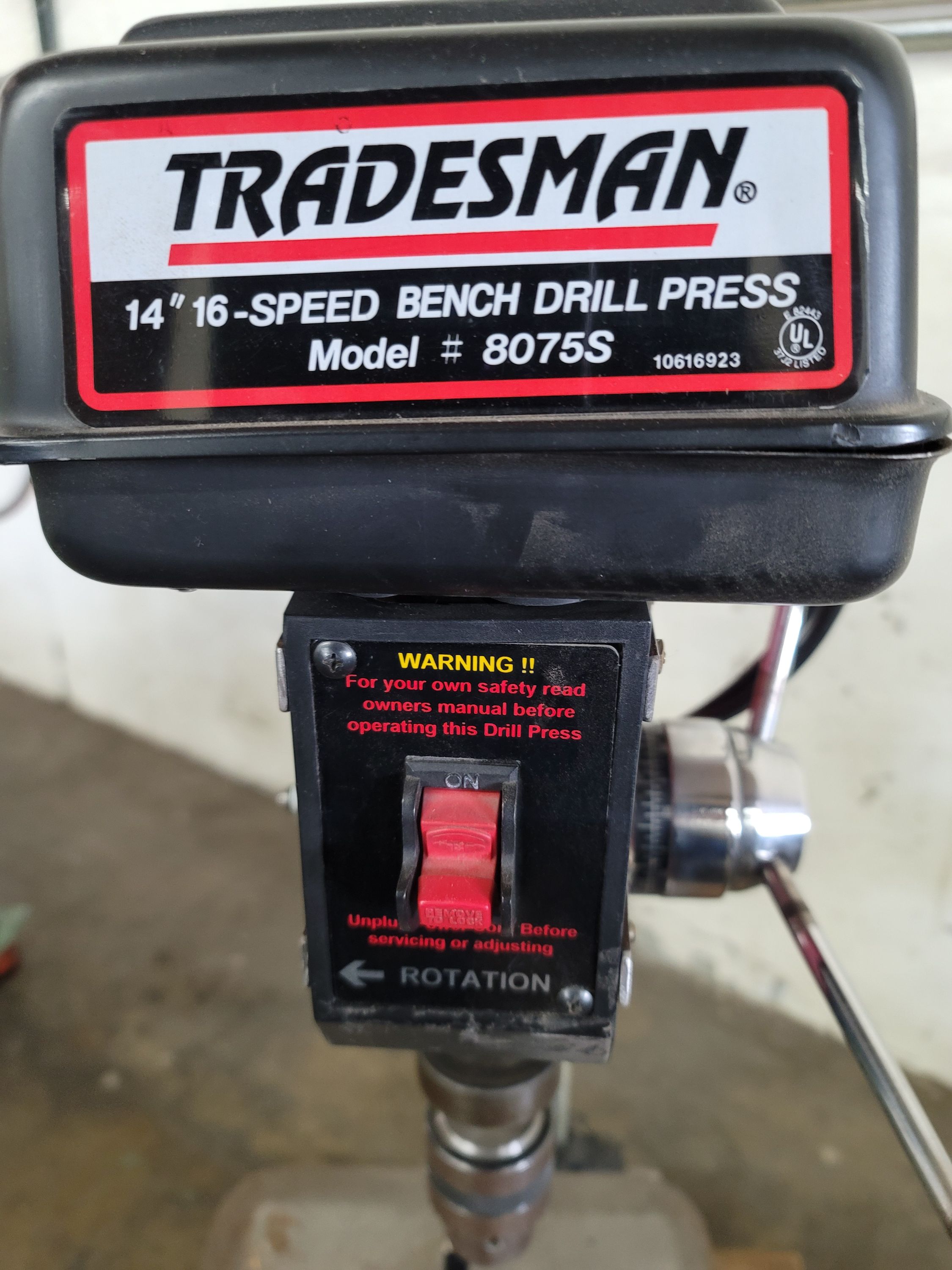 TRADESMAN 14" 16-SPEED BENCH DRILL PRESS, MODEL 8075S-77