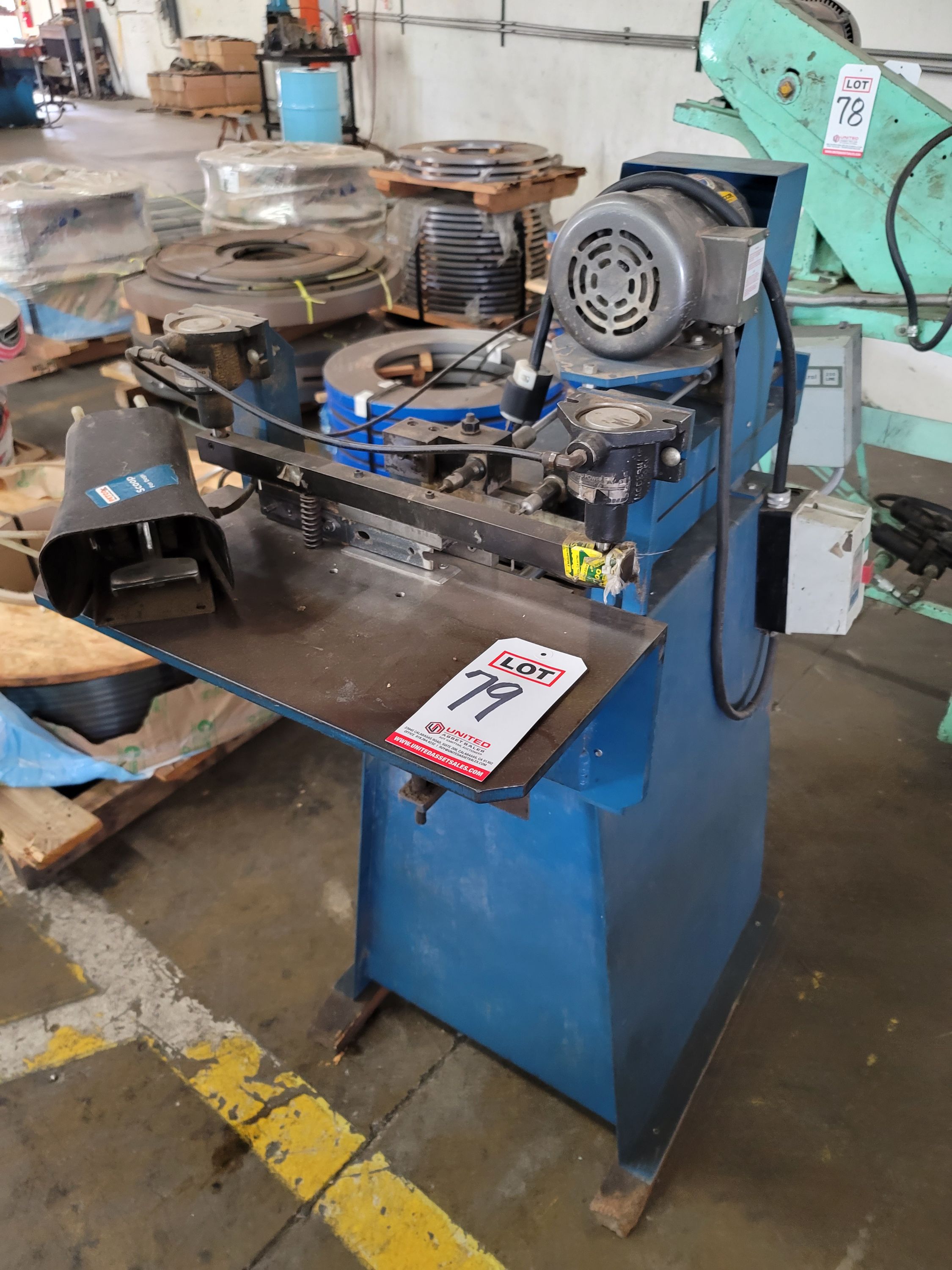 PACCO MODEL 350 DUAL HEAD HORIZONTAL BORING MACHINE, PNEUMATIC, 1 HP, S/N 1169-79