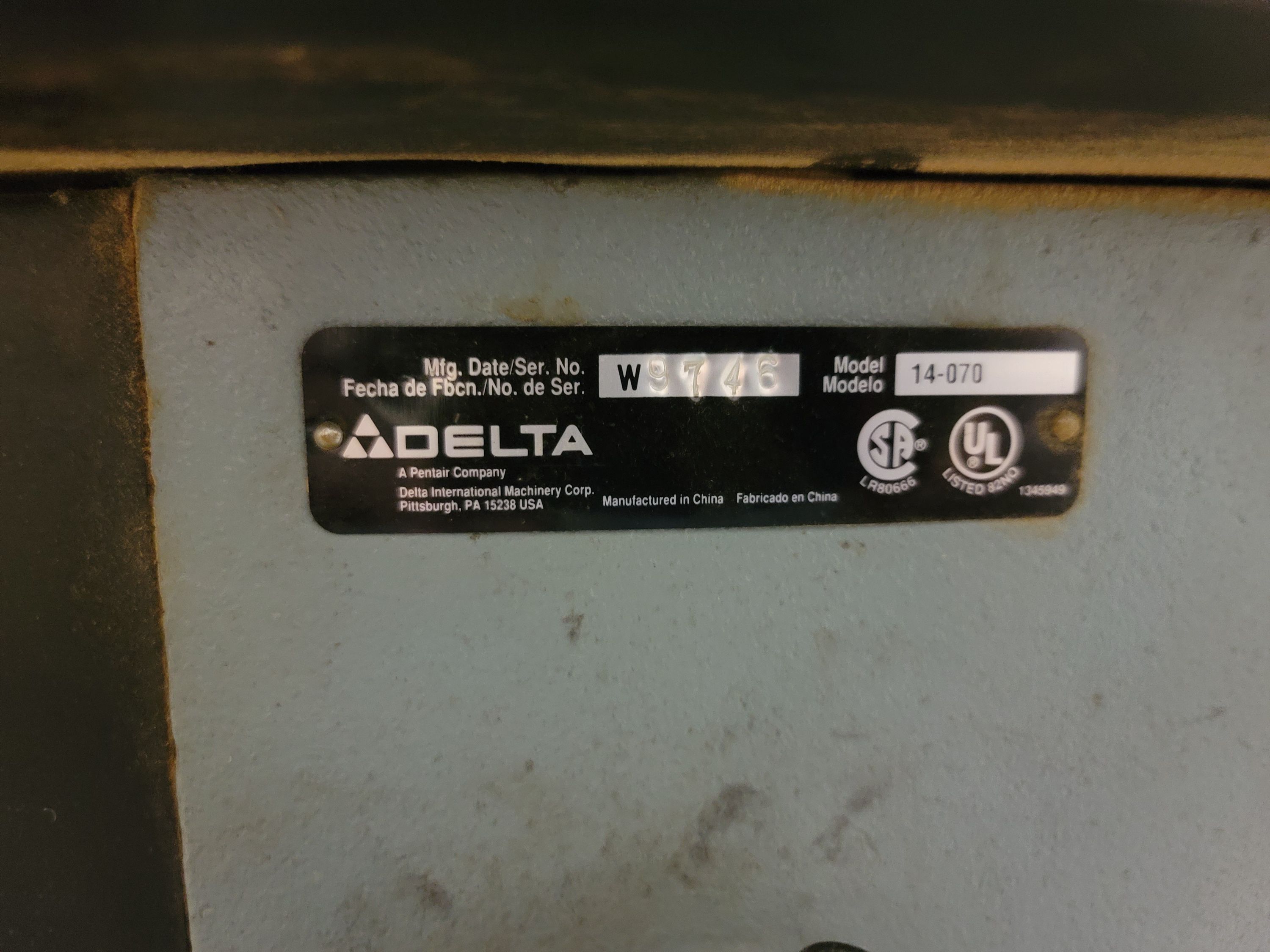 DELTA 14" DRILL PRESS, FLOOR MODEL, MODEL 14-070, S/N W9746-88