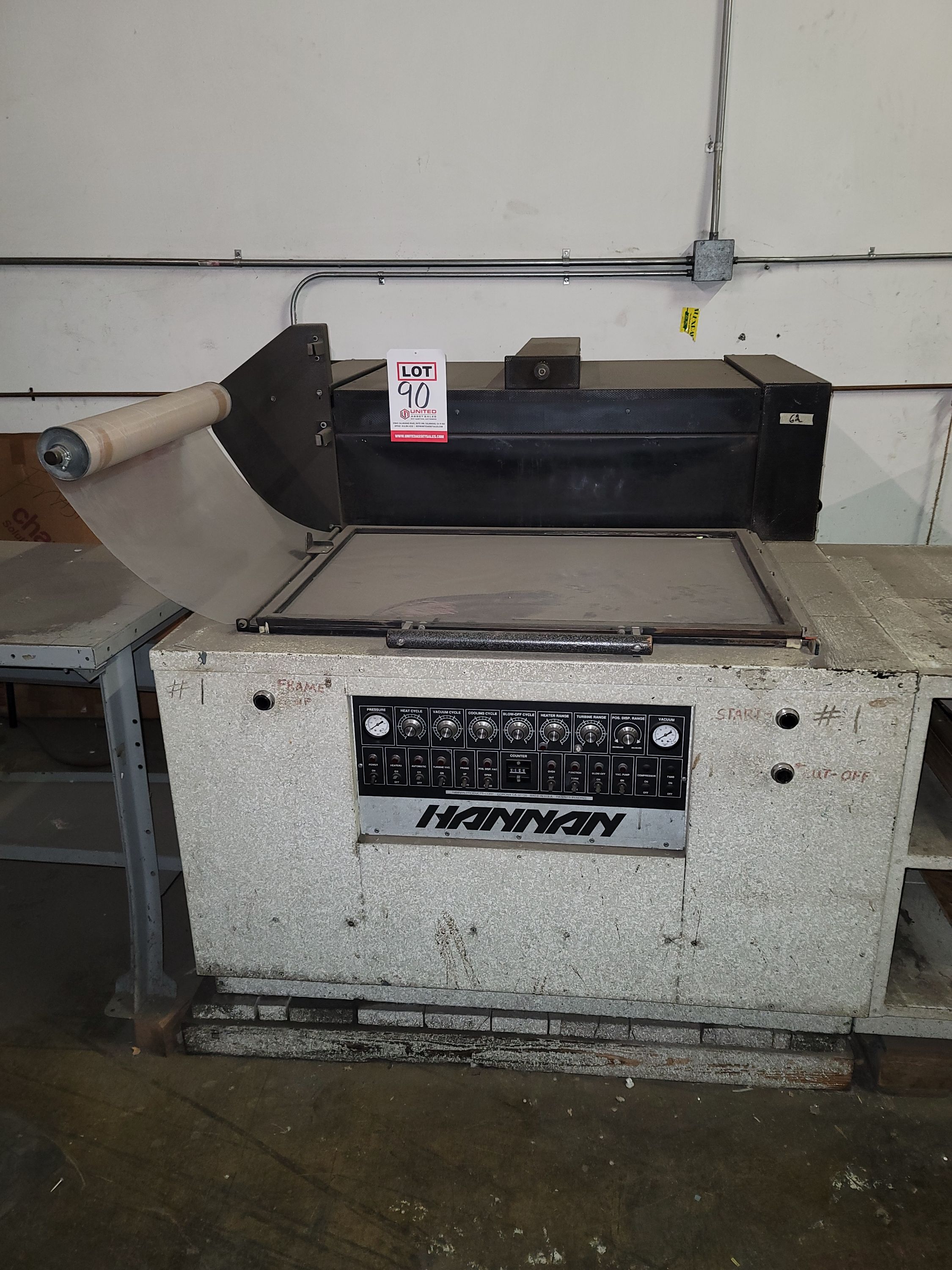 HANNAN VACUUM FORMING & SKIN PACKAGING MACHINE, MODEL 420C, S/N 6105-90