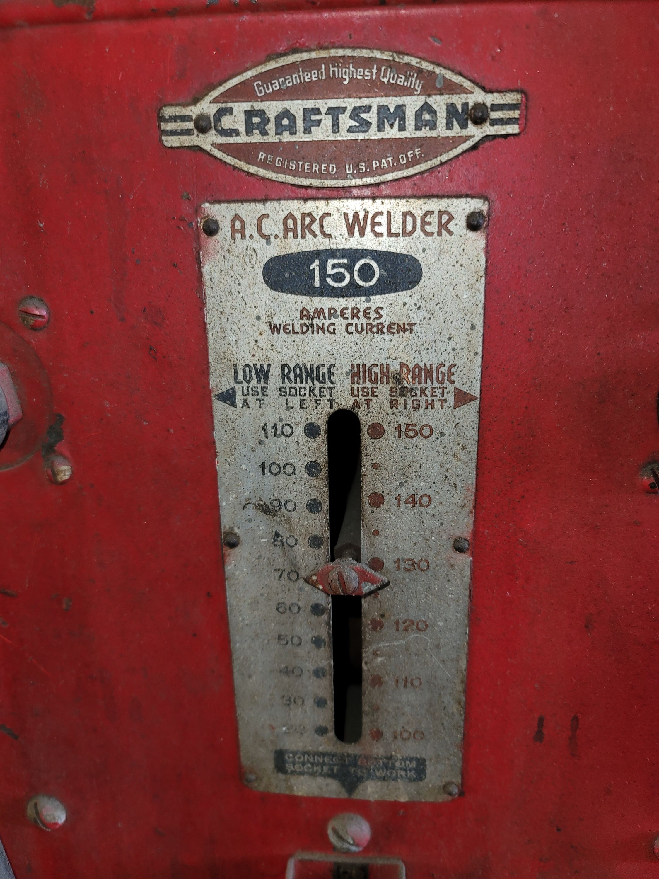 VINTAGE CRAFTSMAN AC ARC WELDER, 150 AMPERES WELDING CURRENT-111