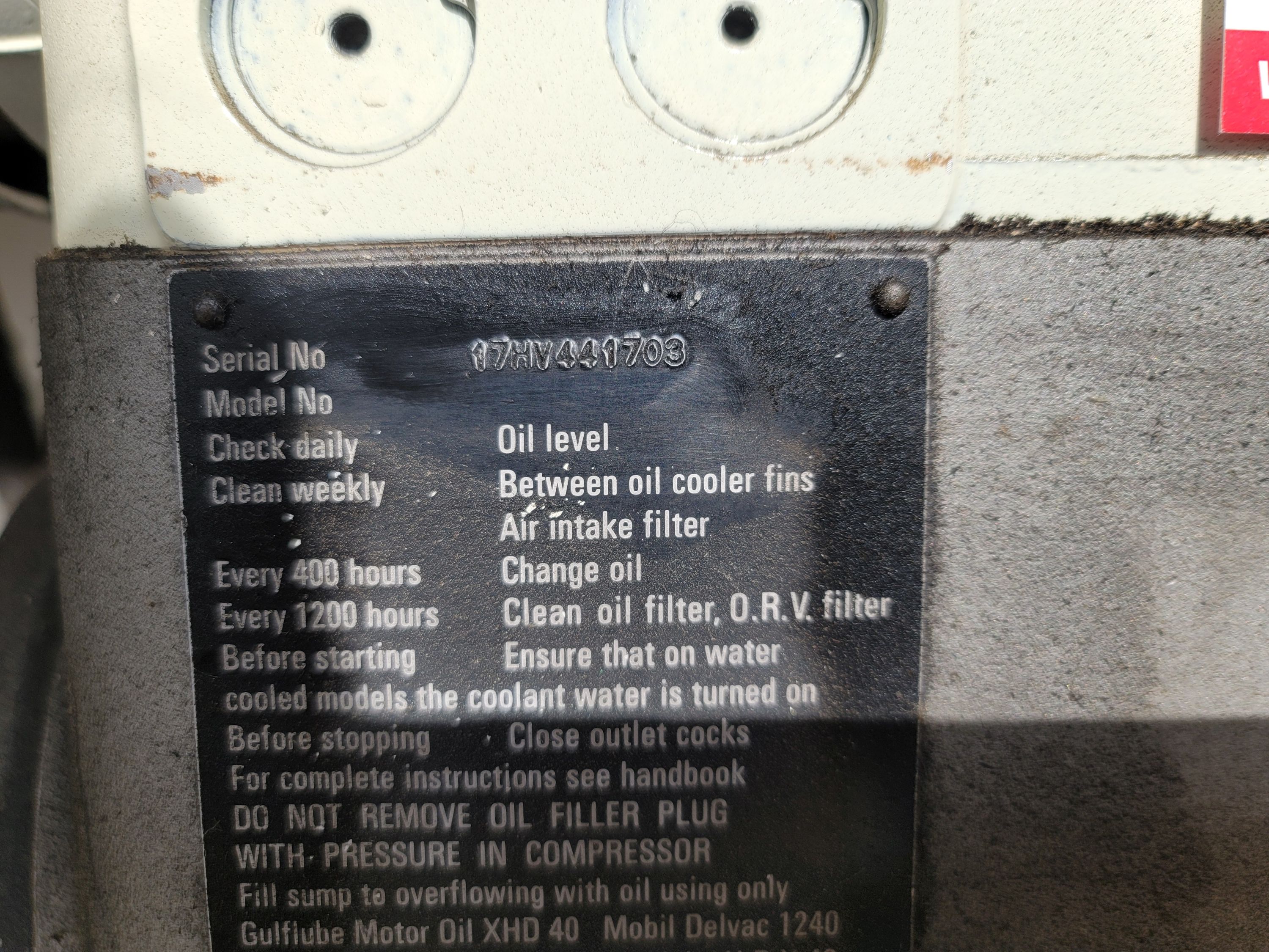 HYDROVANE ROTARY AIR COMPRESSOR, 15 HP, NO MODEL NO., S/N 17HV441703, 56,877 HOURS-121